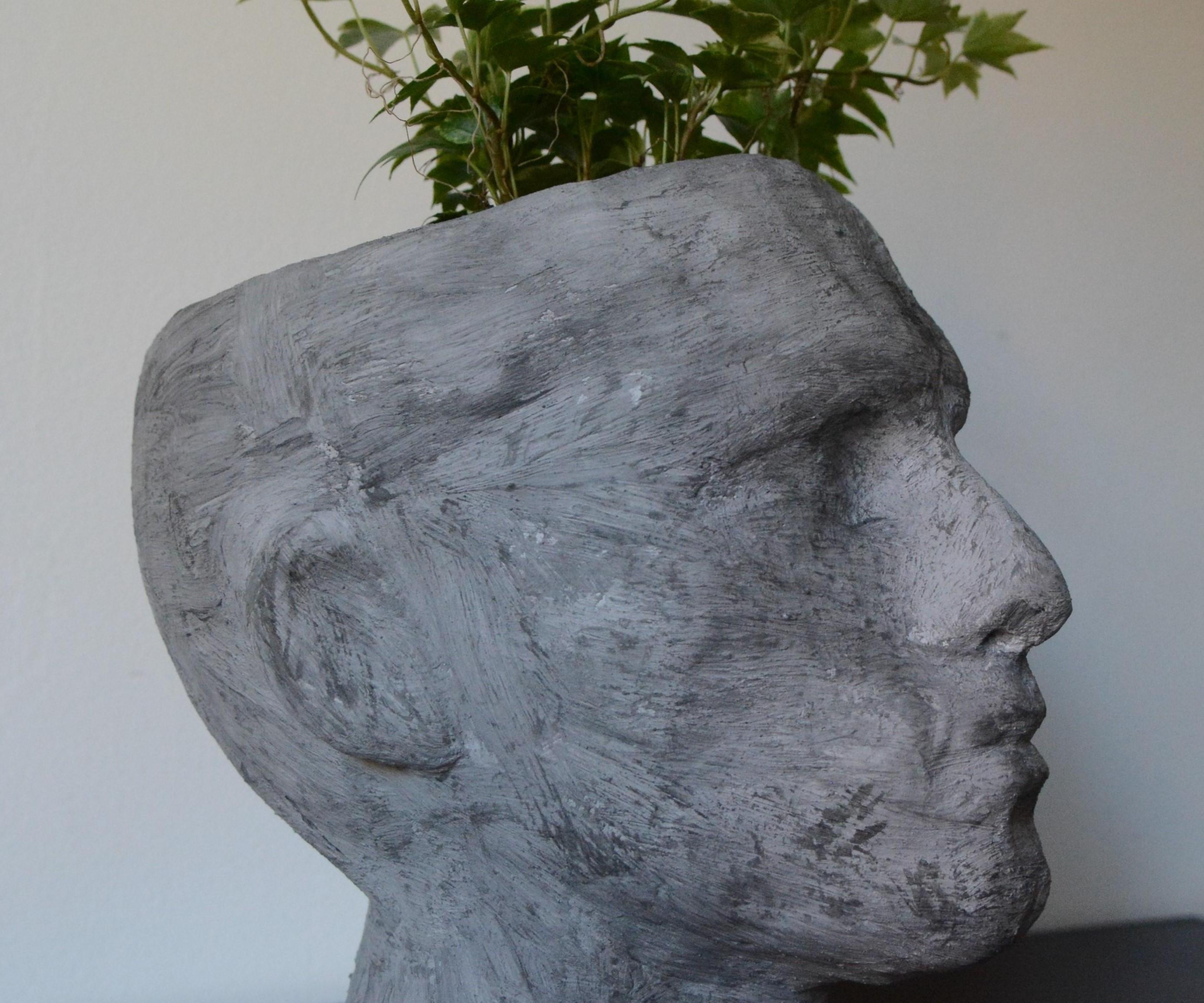 Faux Concrete Head Planter