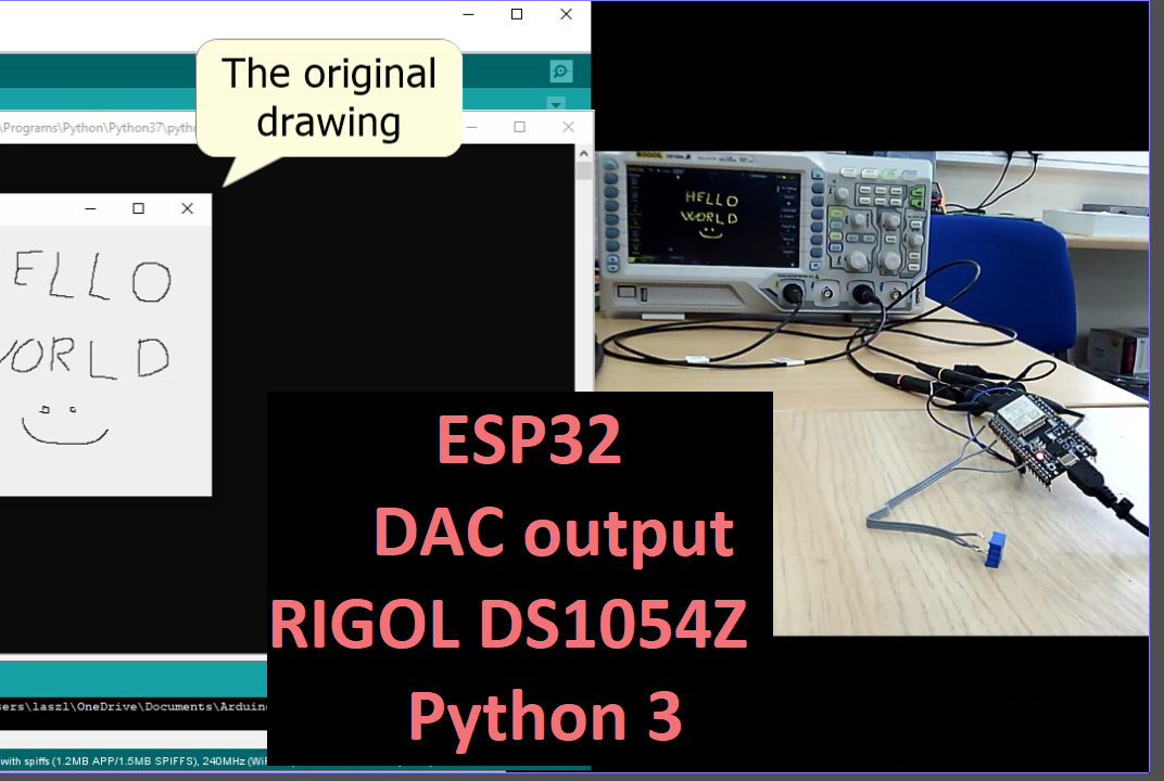 How to Draw Picture With Esp32 to a RIGOL DS1054z Digital Oscilloscope