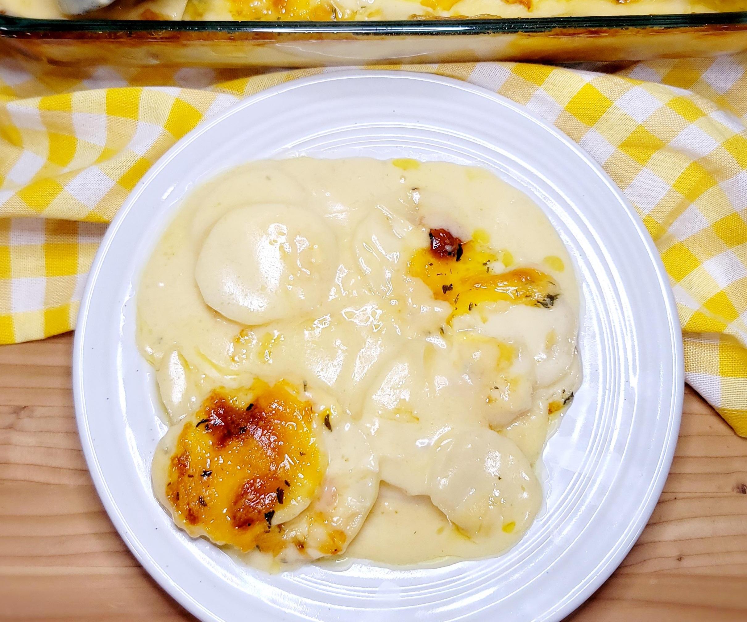 Three Cheese Potatoes Au Gratin 