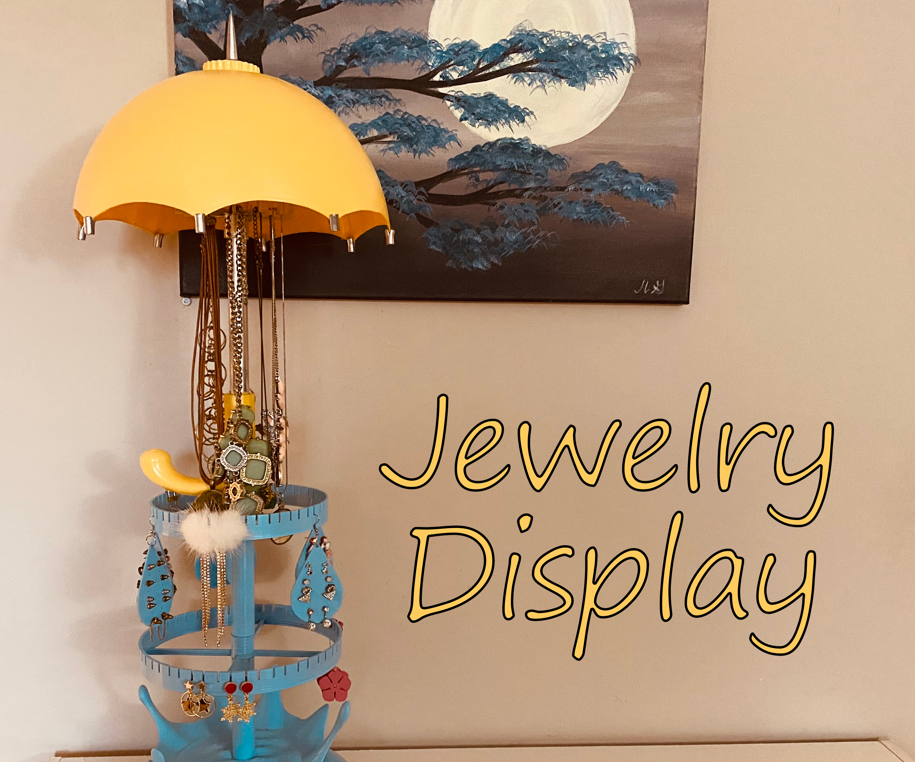 "Raining" Jewelry Display