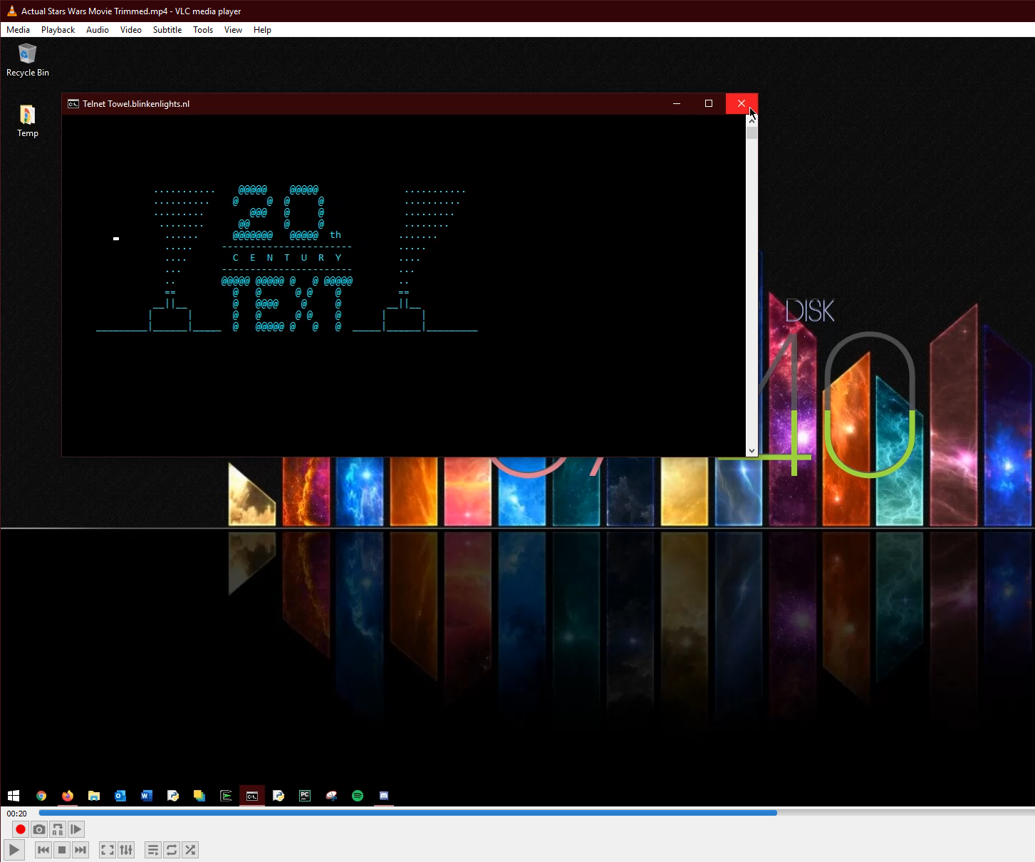 Watching Star Wars in Command Prompt