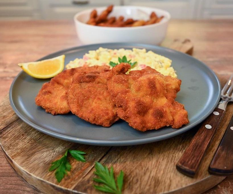 Pork Schnitzel With a Traditional Potato & Mayonnaise Salad