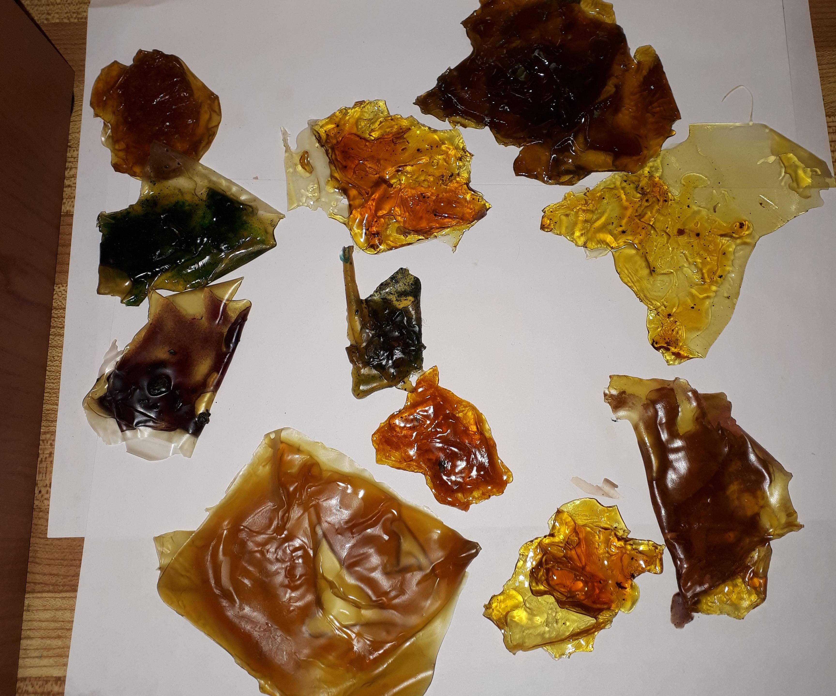 Making Fake Gemstones and Other Polyurethane prints with dyes and metal powder.