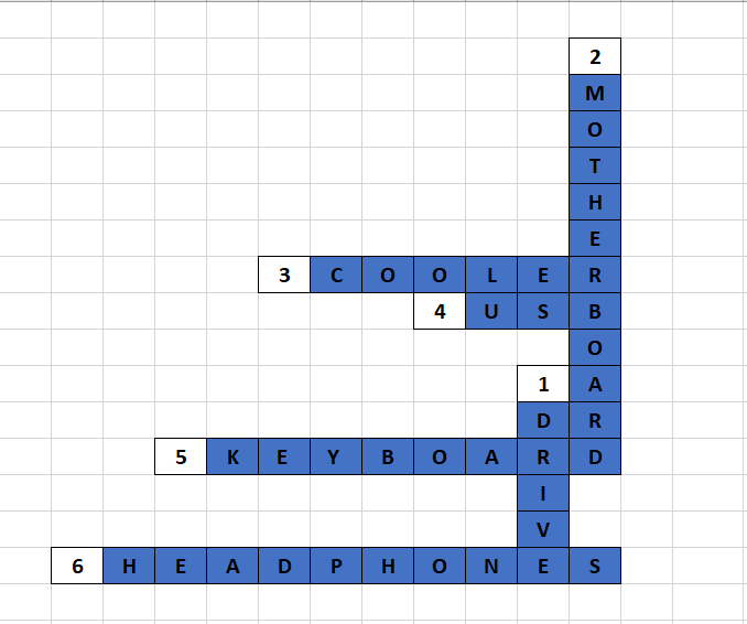 Excel Crossword Puzzle