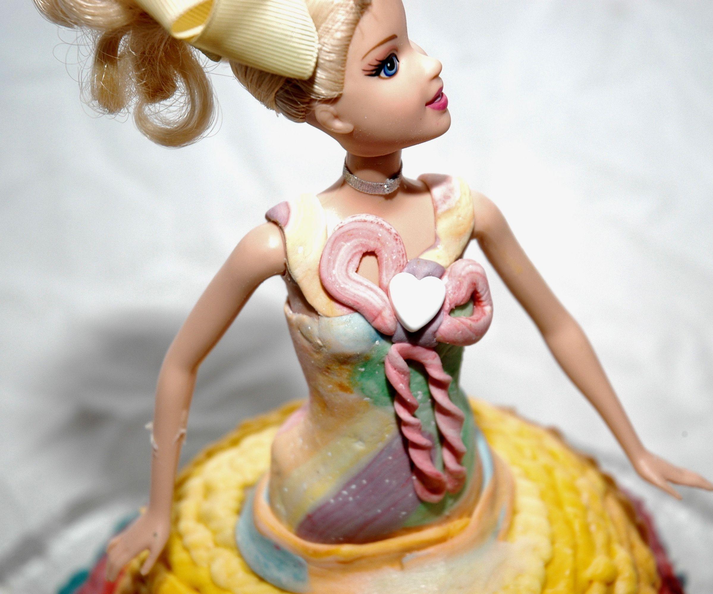Rainbow Barbie Cake