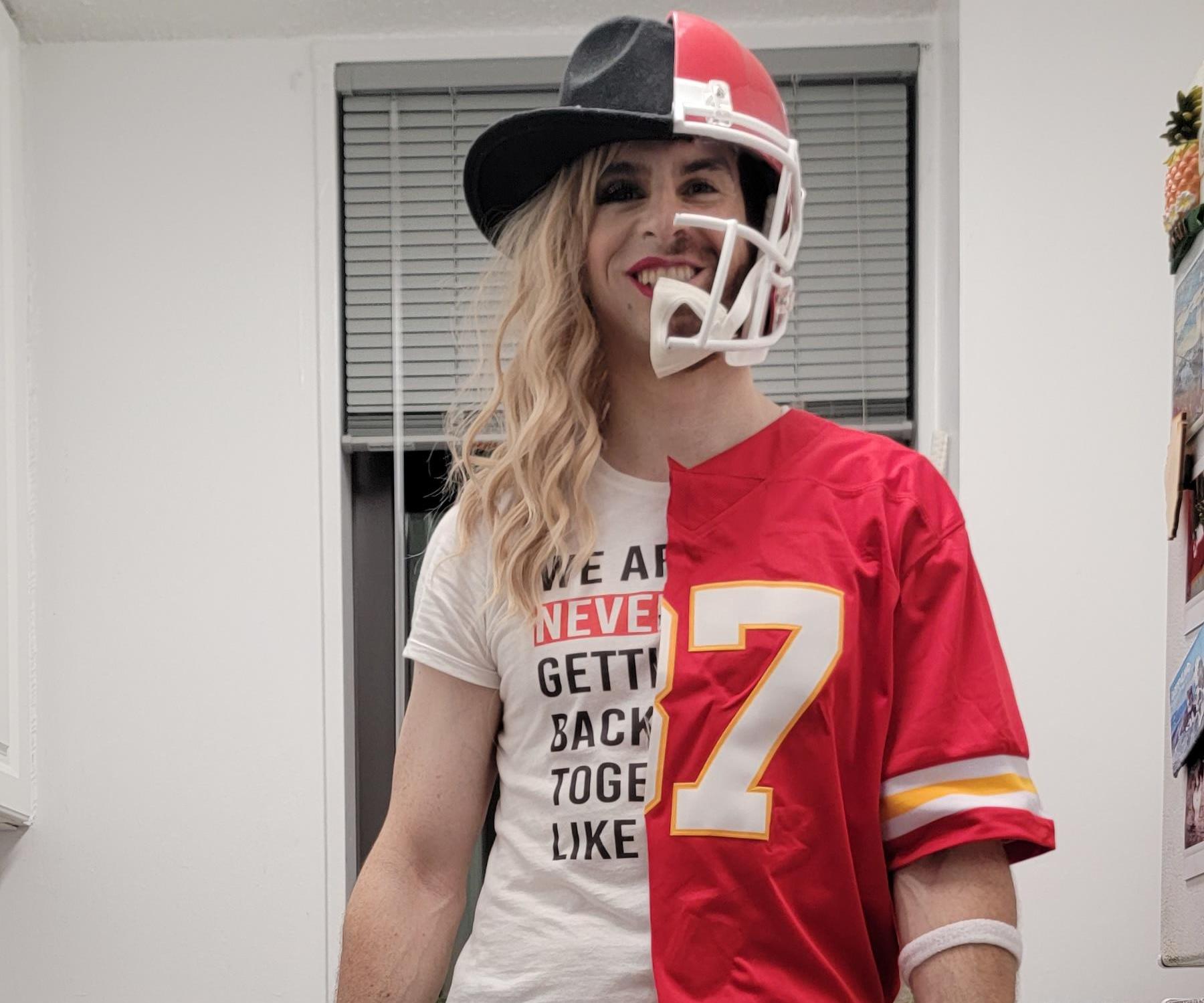 Taylor Swift / Travis Kelce Mashup Costume