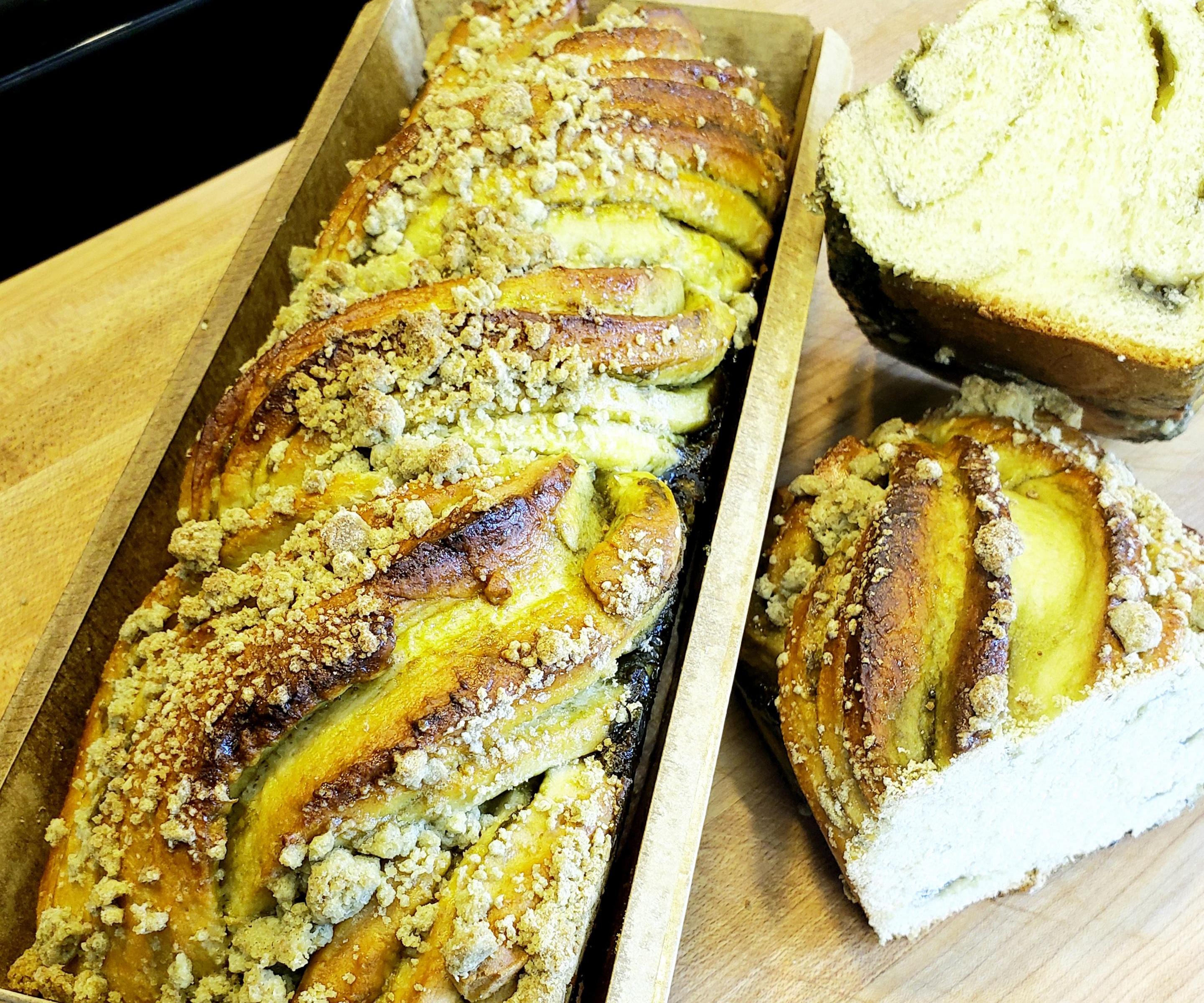 Matcha Honey Babka W/ Matcha Streusel Topping