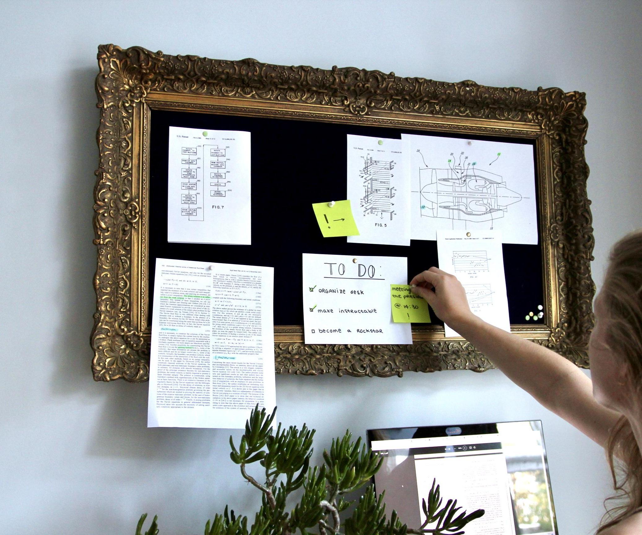 Upcycled BULLETIN BOARD to Organize Your Desk!