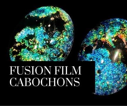 Glass Cabochons W/ UV Resin & Faux Dichroic Fusion Film