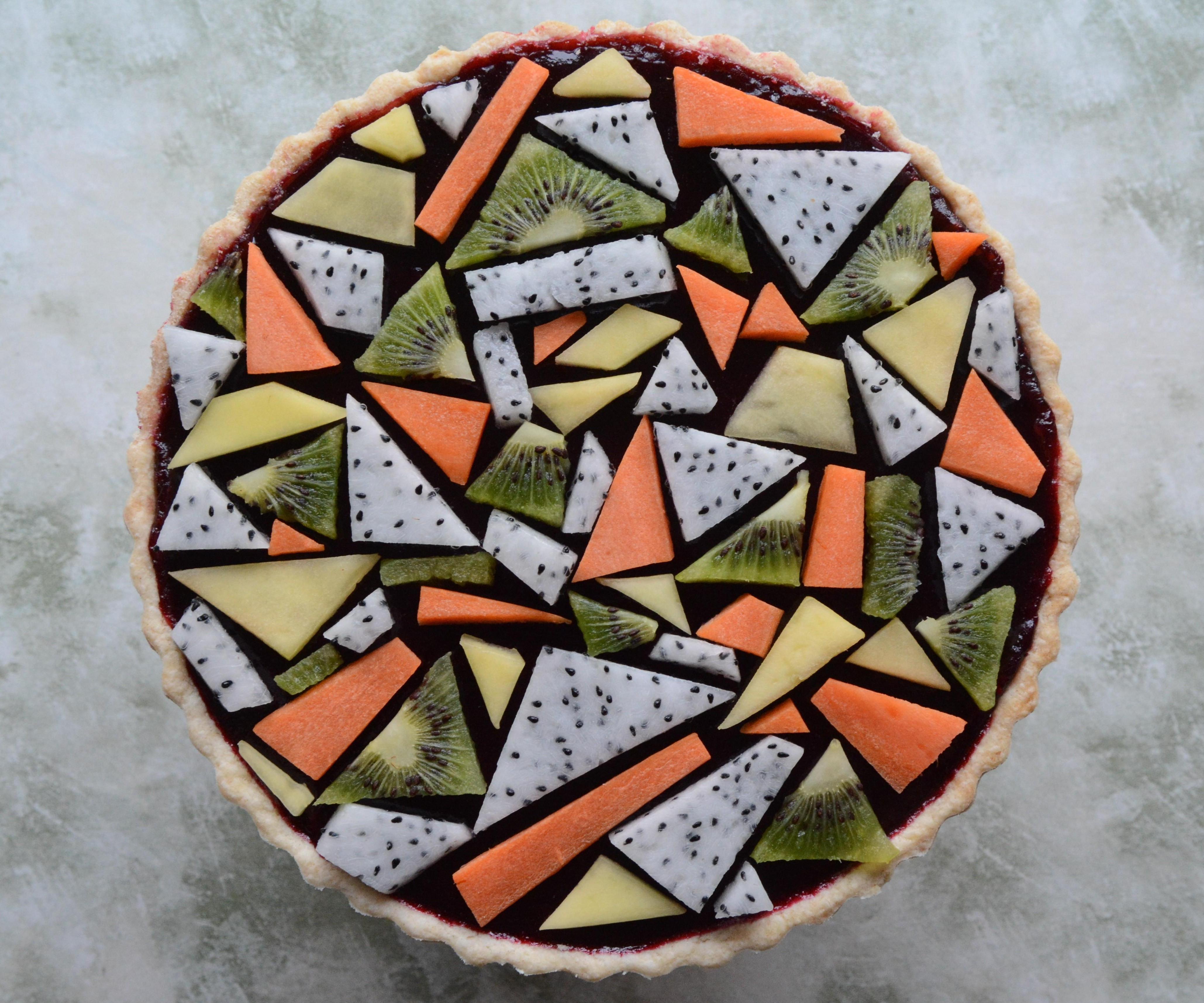 Blackberry Pie With Geometric Fruit Topping