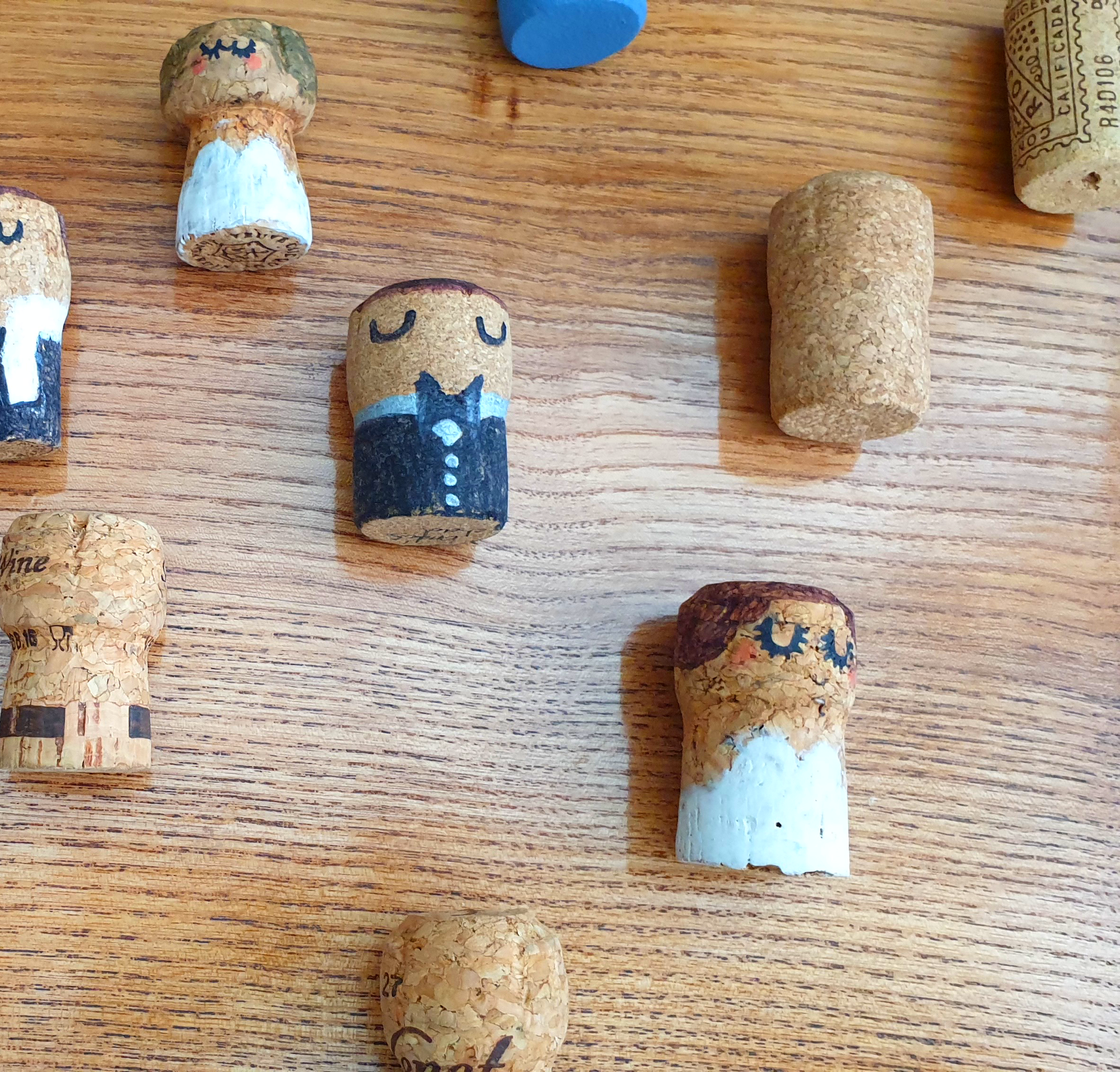 Mini Champagne Cork Wedding Figurines