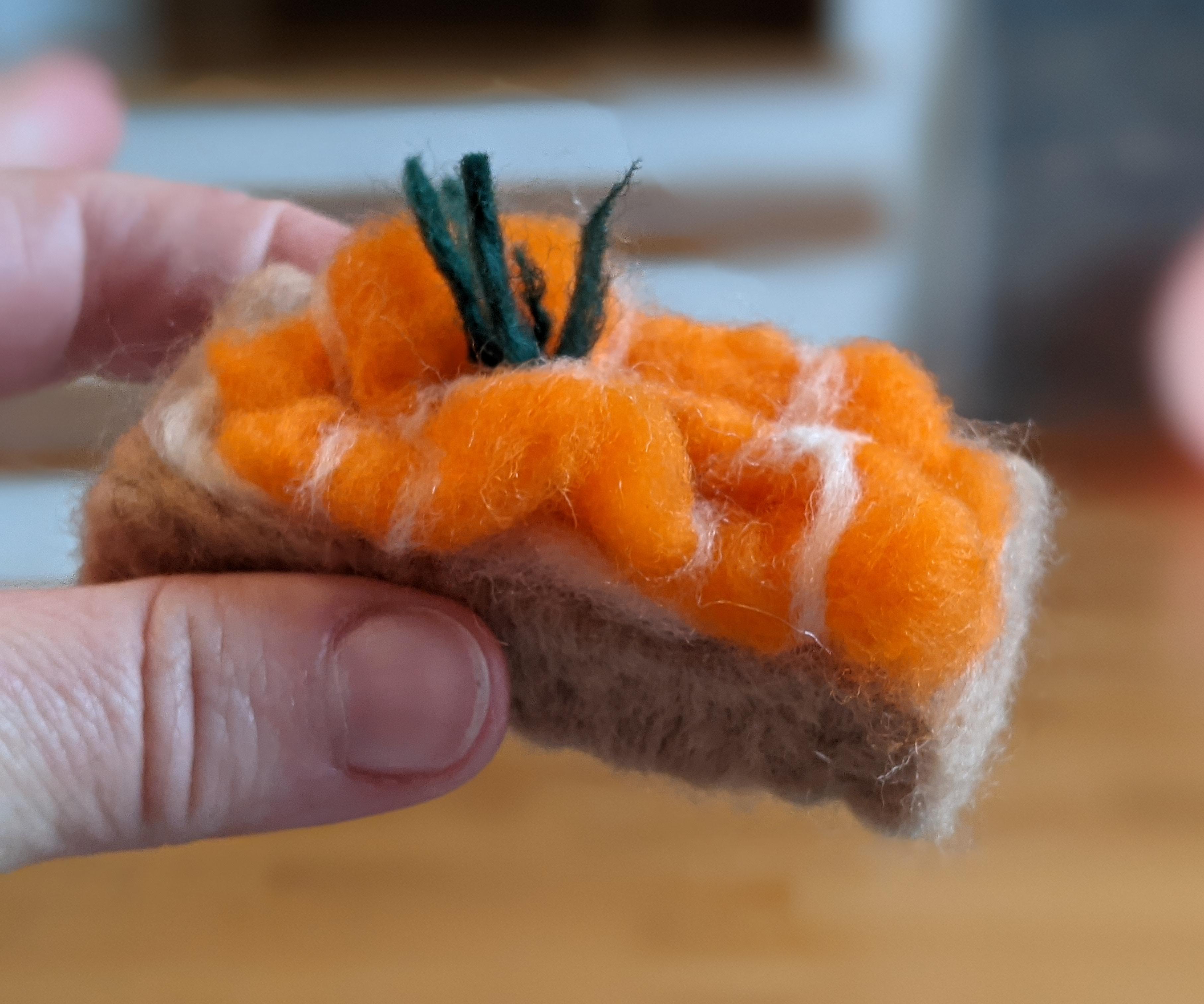 Needle-Felted Smoked Salmon High Tea Sandwich
