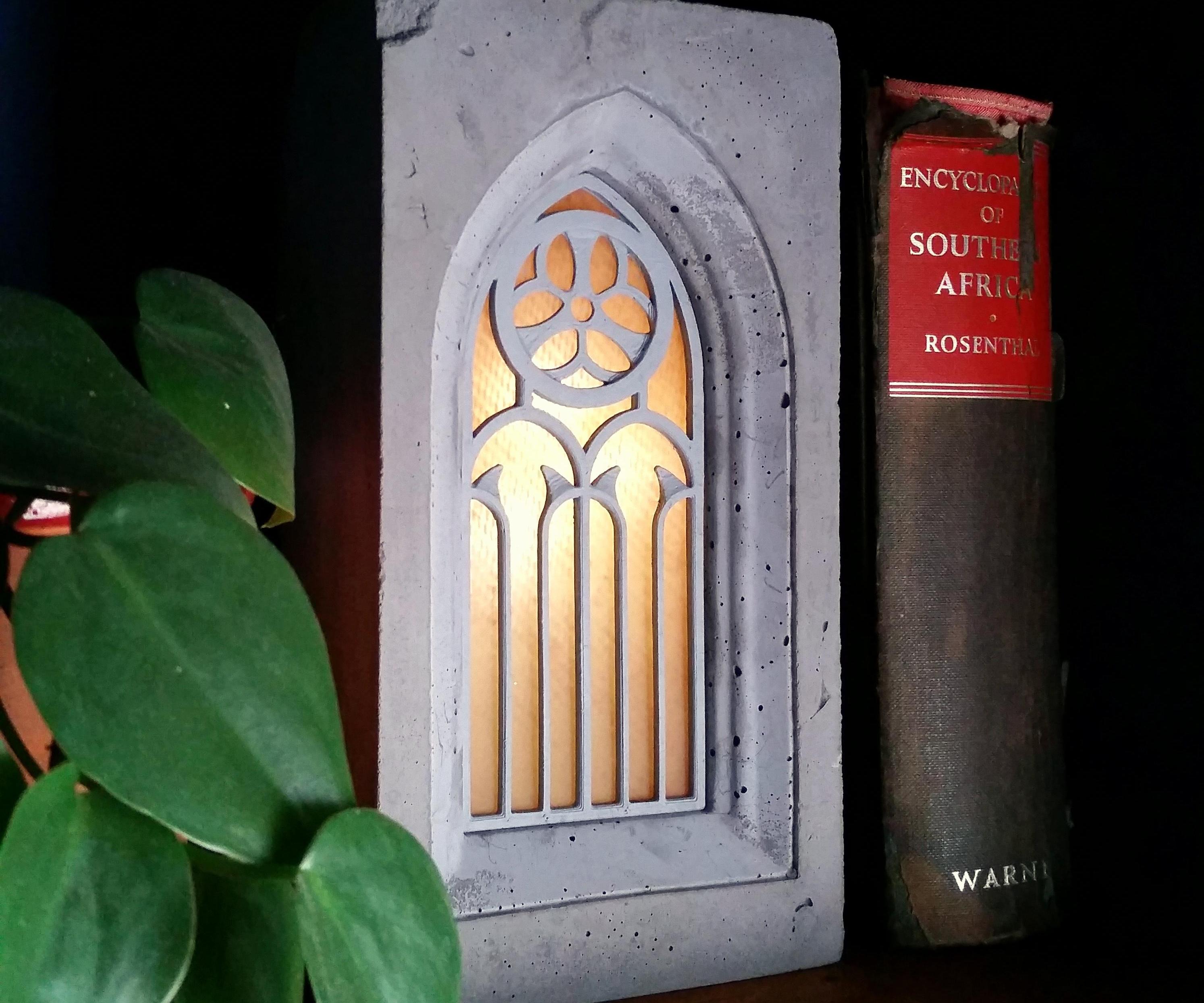 Solar Concrete Gothic Window Lamp (Remix)