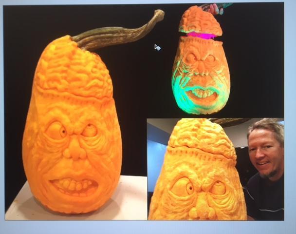 3D Pumpkin Carving - Brainy Monster