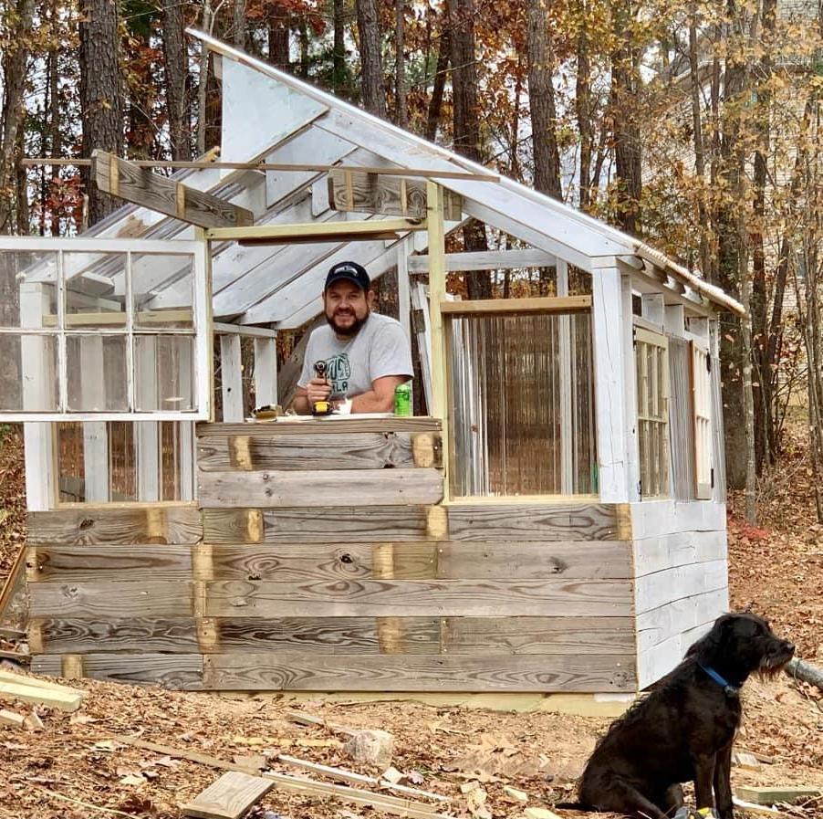 Greenhouse From Recycled Fence and Windows 