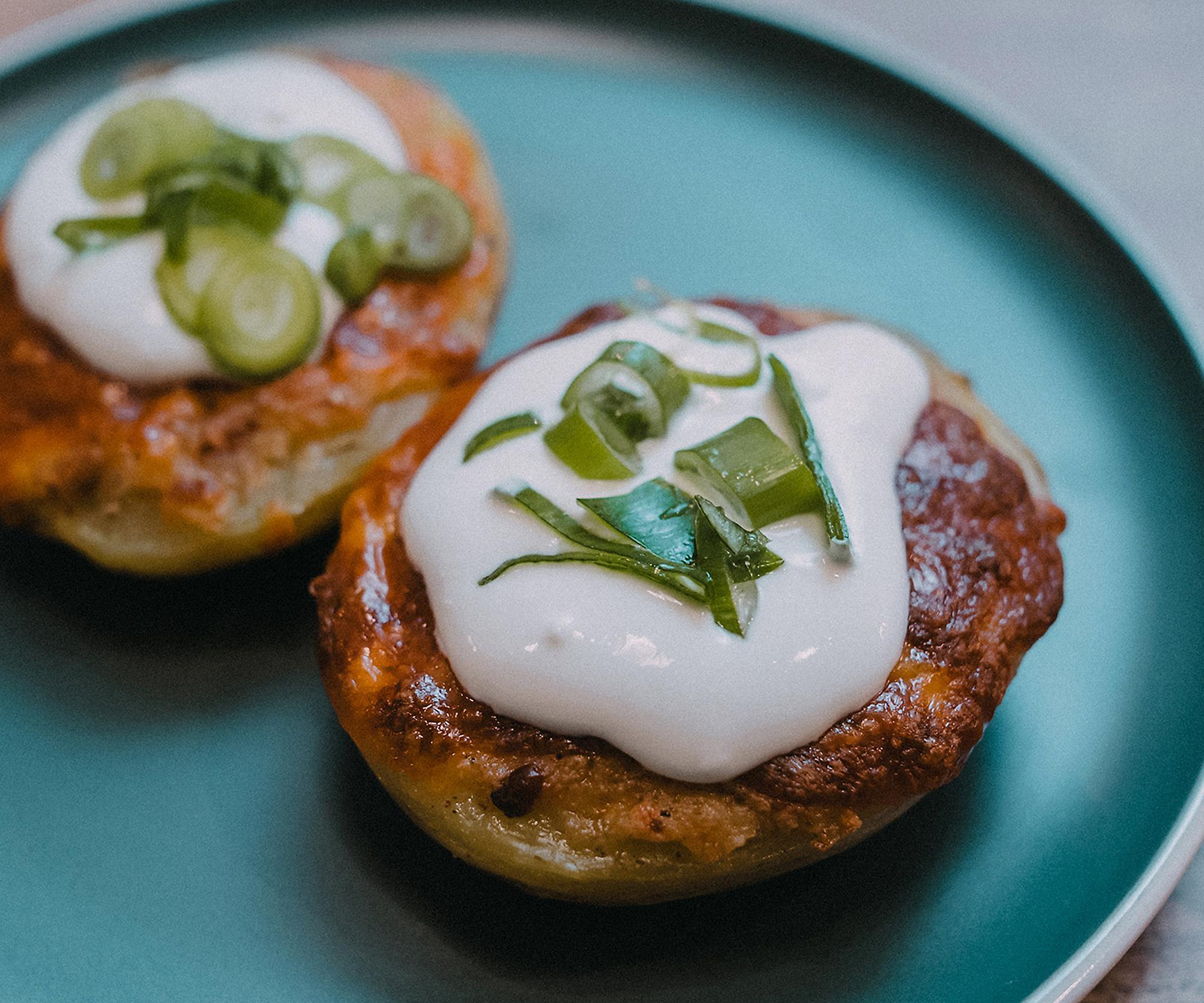 Baked Potatoes Stuffed With Cheese and Bacon
