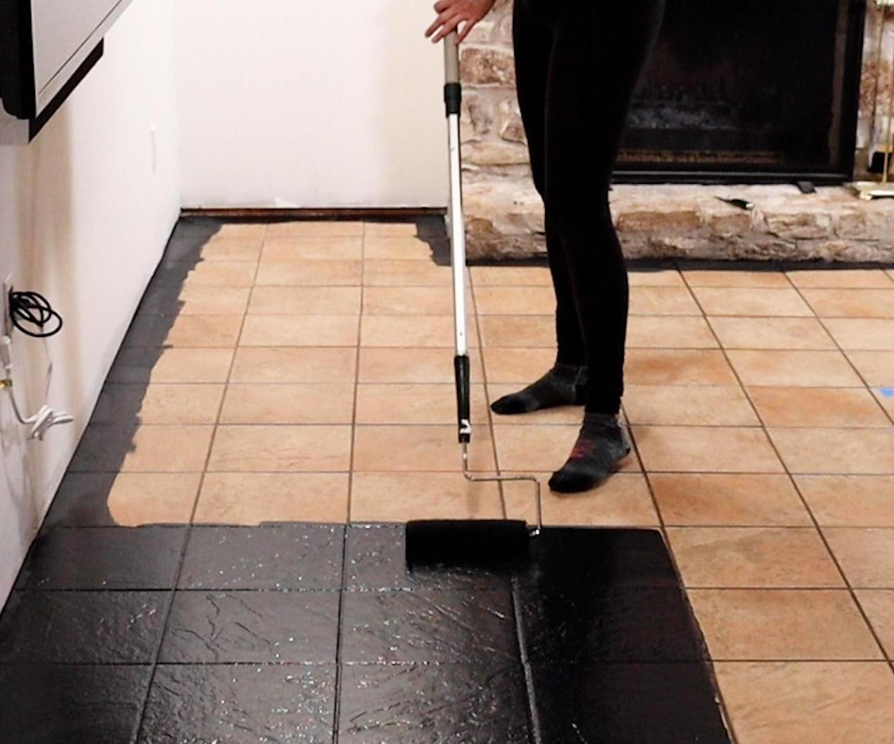 Update Old Floor Tile With Paint!