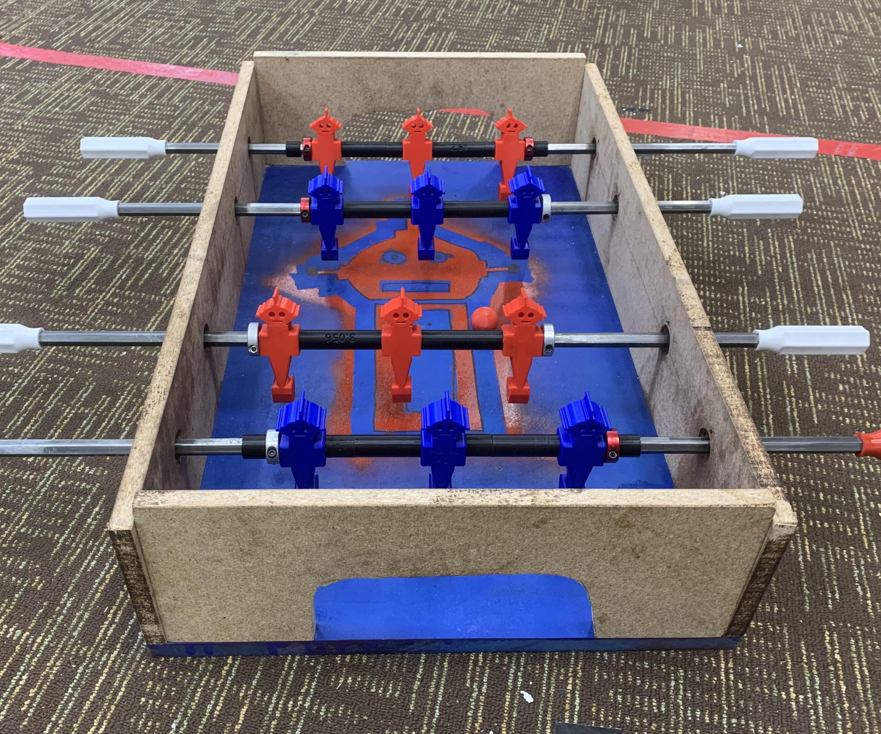 Tabletop Foosball Table Using Hex Shafts