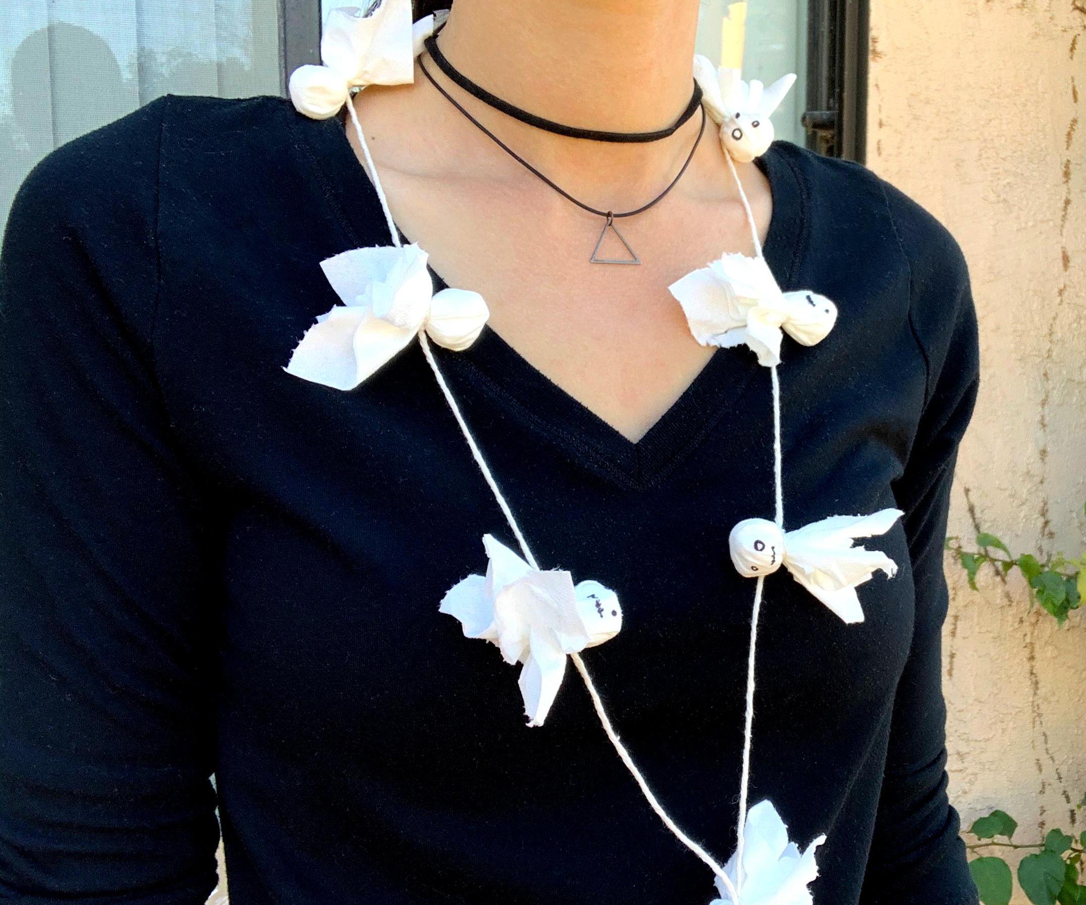 Simple Flying Toilet Paper Ghost Decoration