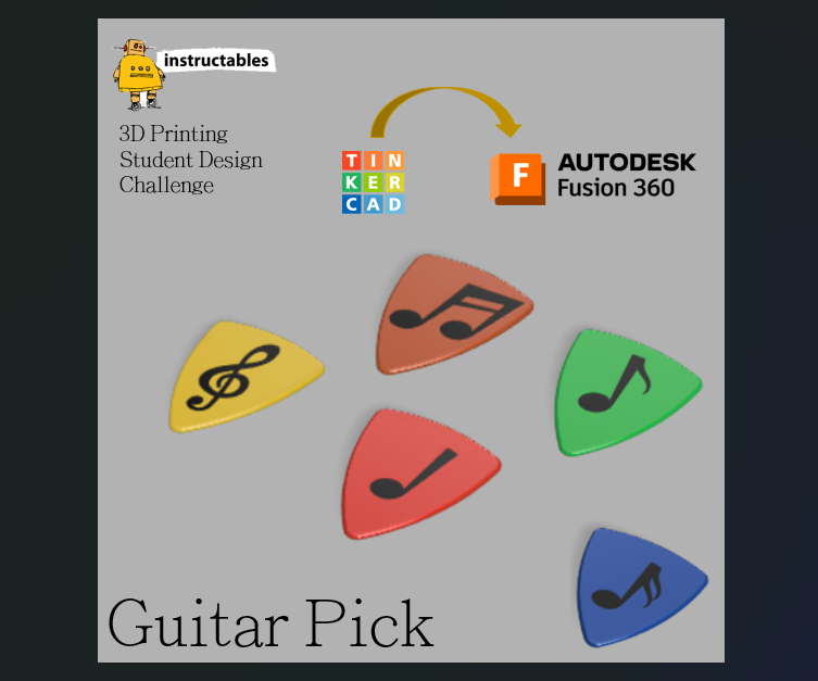 Guitar Pick (Tinkercad to Fusion 360)
