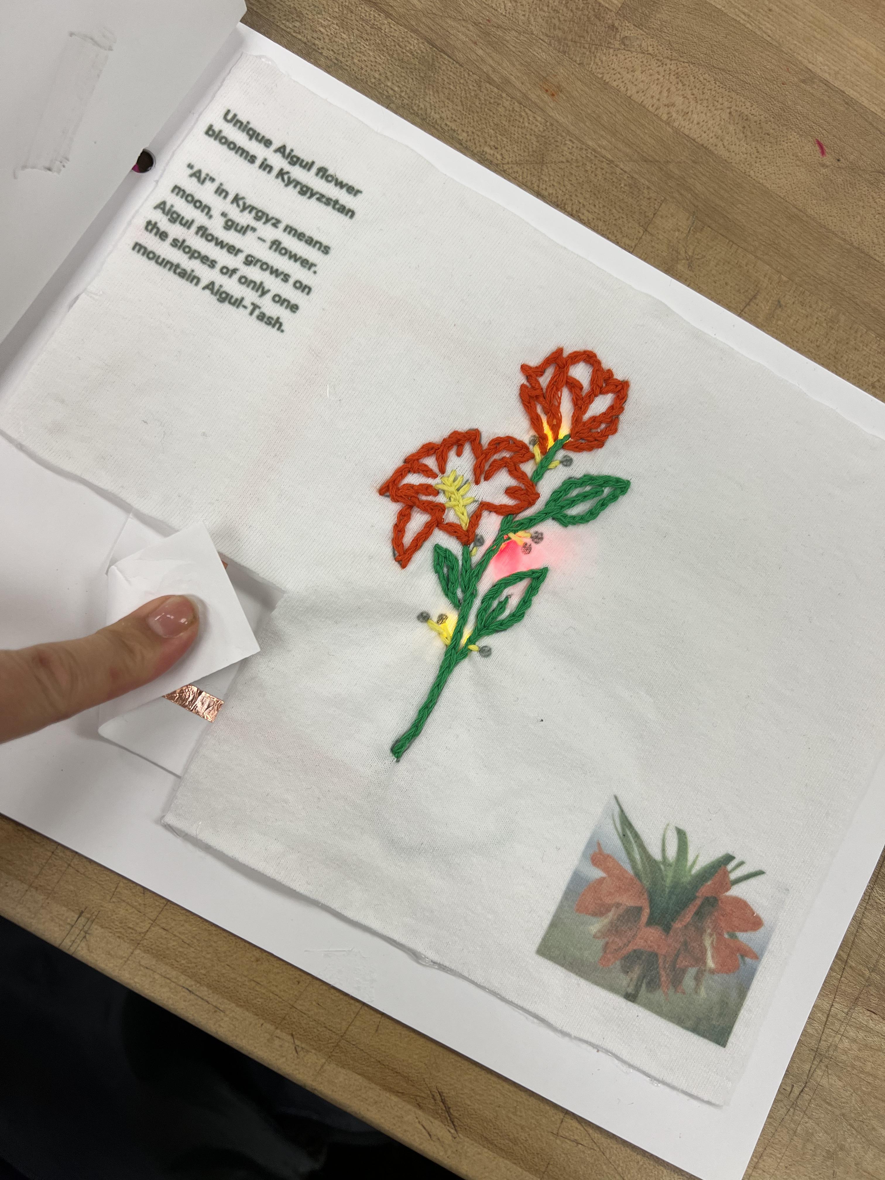 Embroidered Circuit Flower "Aigul" That Grows in Kyrgyzstan