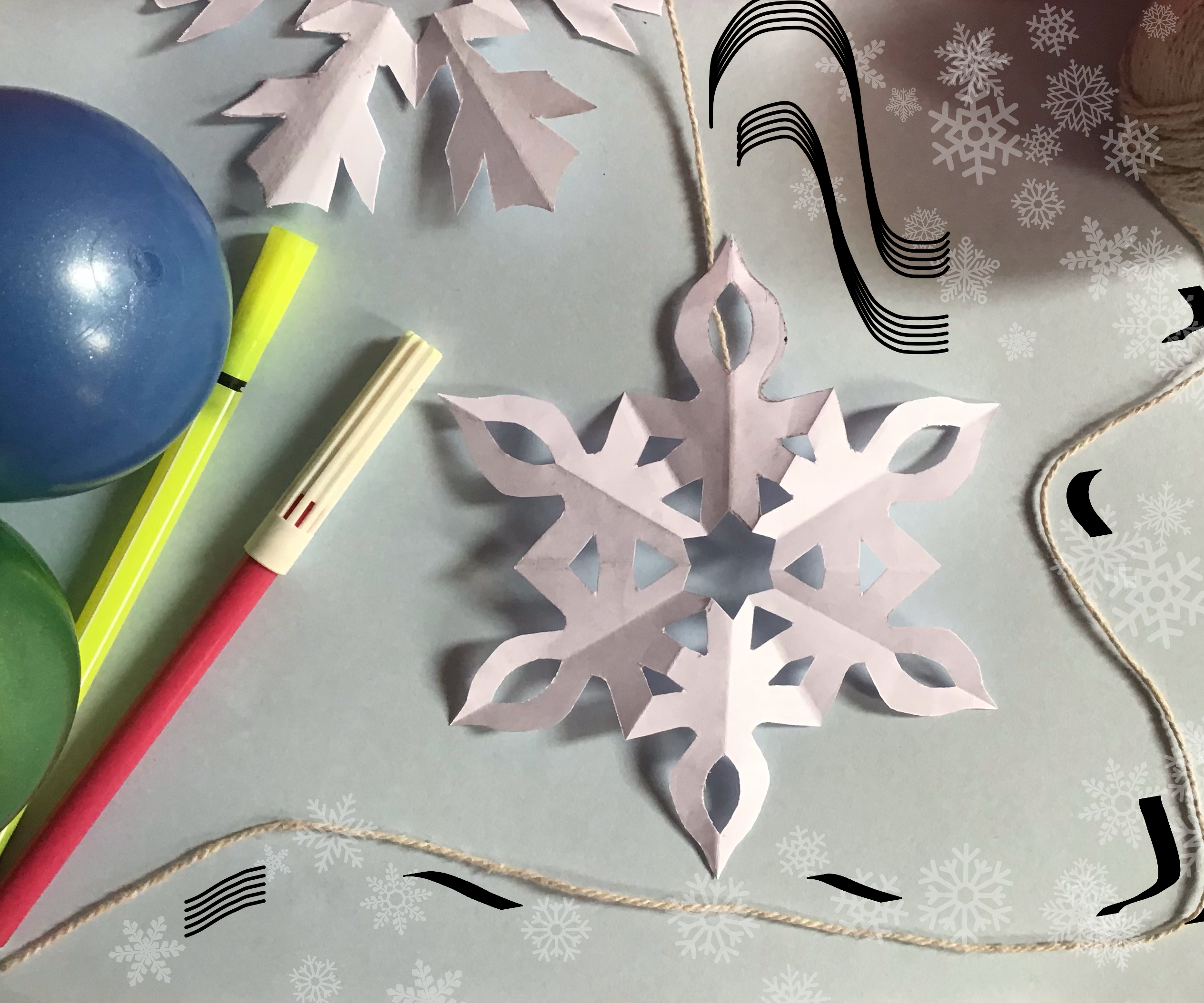 Decorative Paper Snowflakes (6 Pointed)