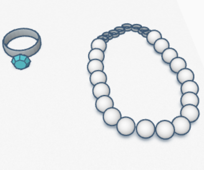 Tinkercad Ring+Neclace set 