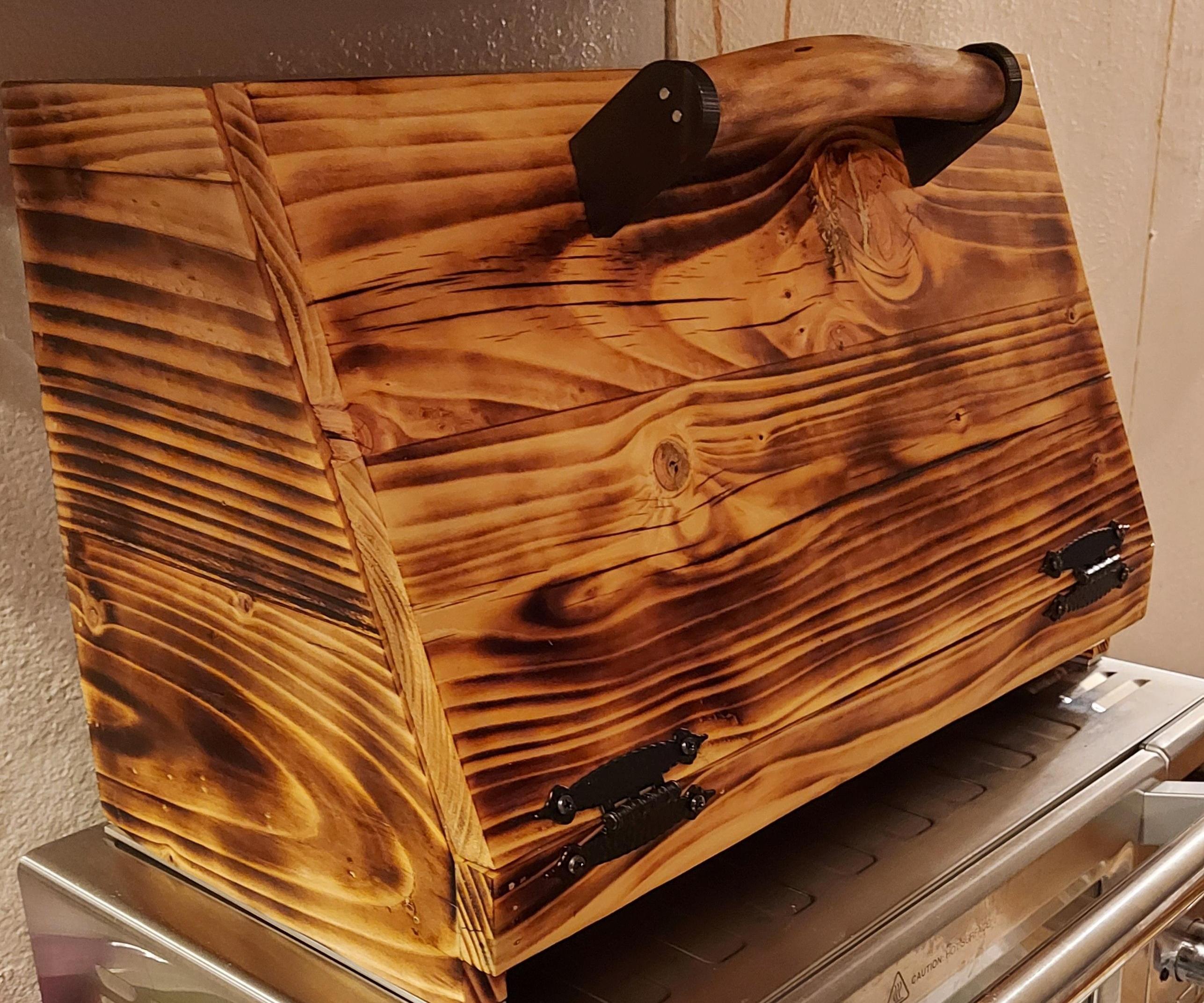 Wood Burned Bread Box/ Storage Box From Reclaimed Pallet Wood