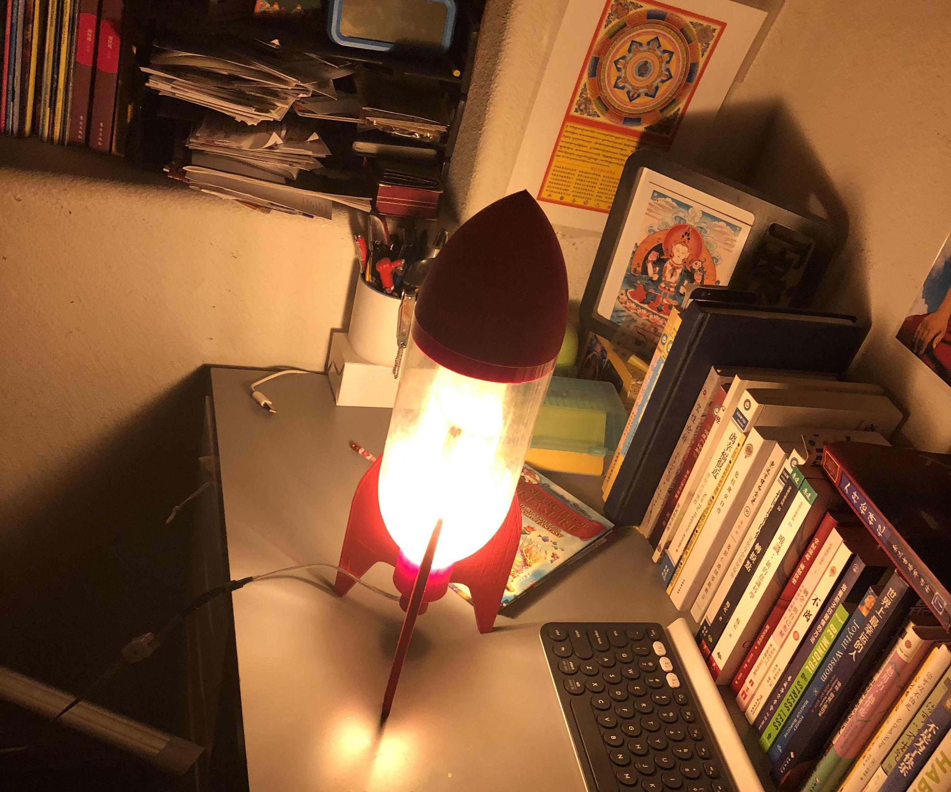 3D-printed Rocket Lamp