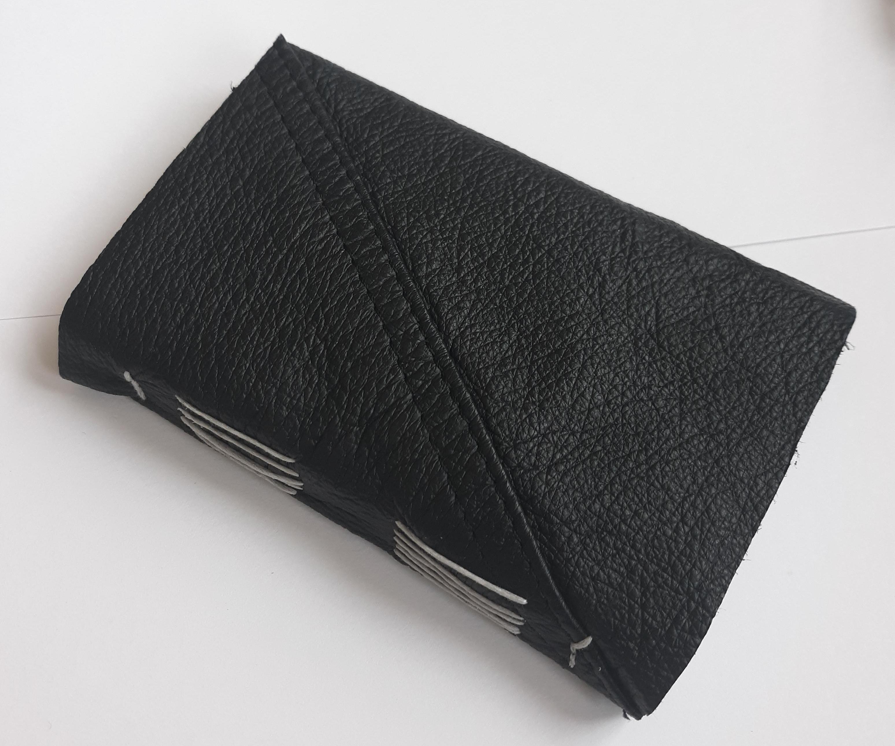 Leather Long-Stitch Bound Book With Back Pocket