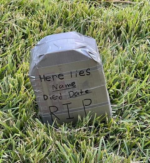 Super Simple Cardboard Gravestone