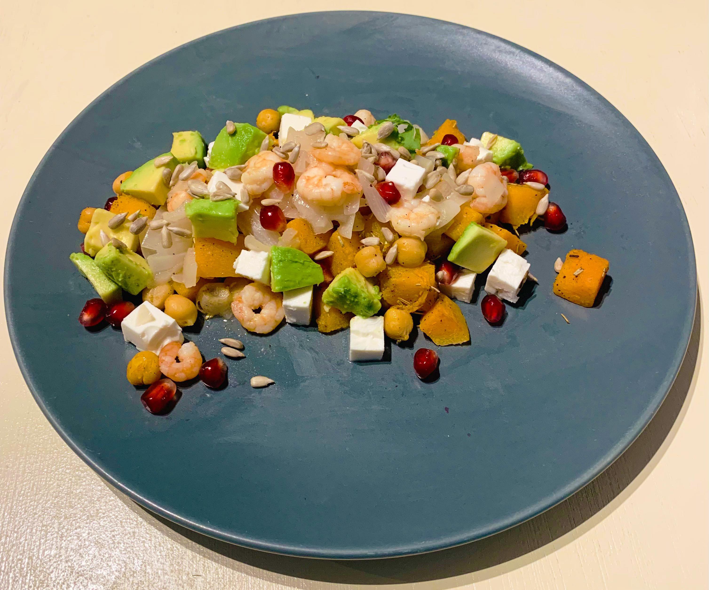 Tropical Shrimp, Fruits & Veggies Dish