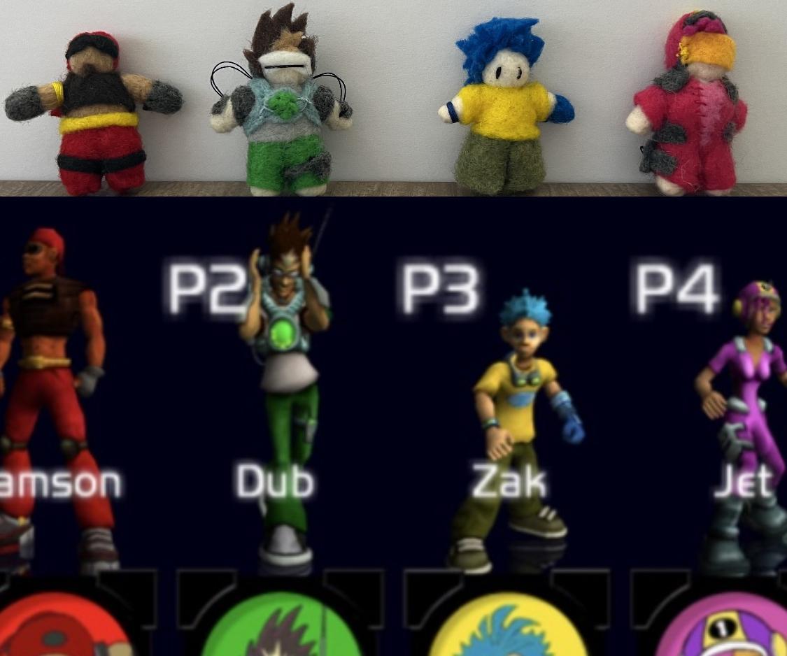 Sewing Four Characters From FUZION FRENZY