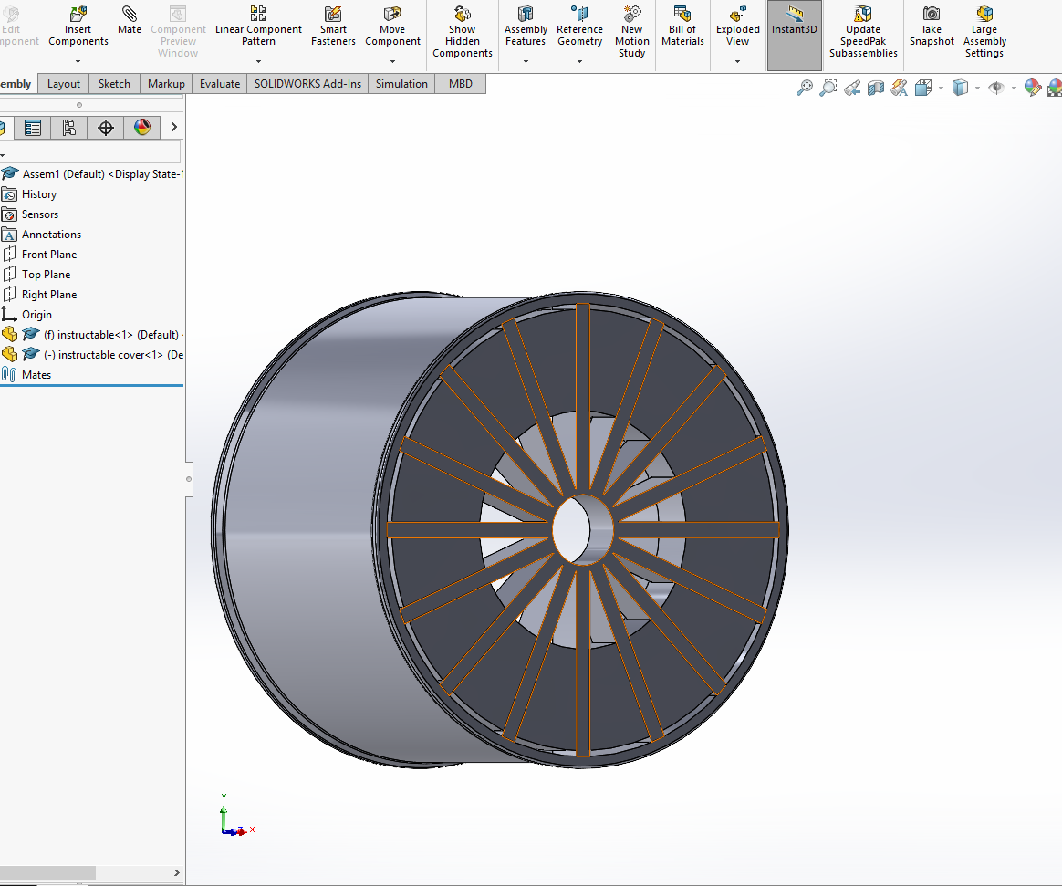 Simple Wheel and Wheel Cover Design With Solidworks for 3D Printing