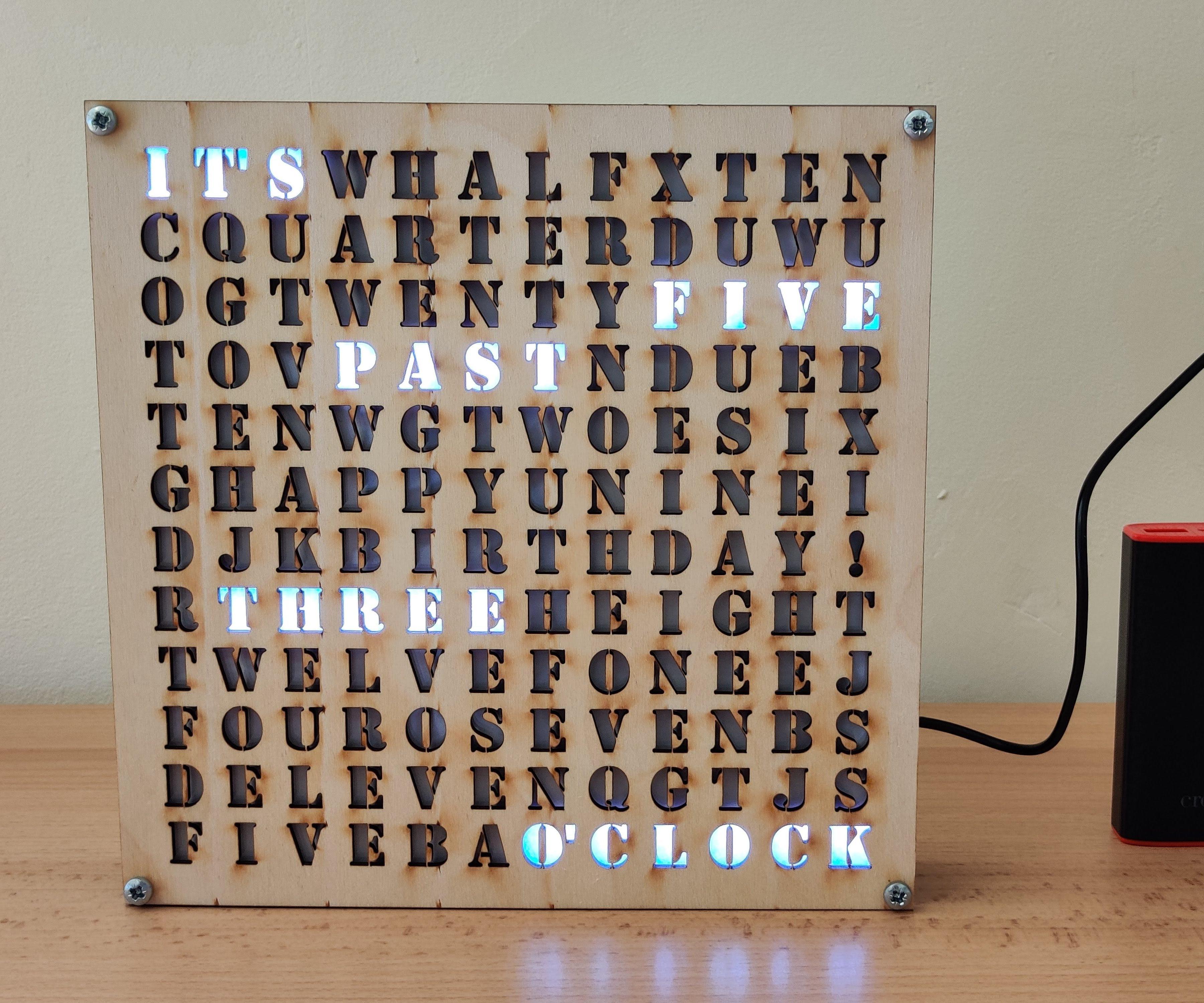 DIY Word Clock (part of CREST Gold)