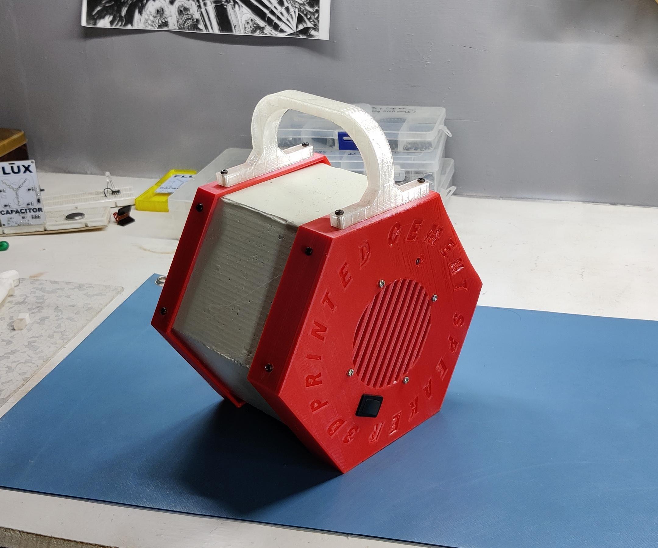 3D Printed Cement Bluetooth Speaker!