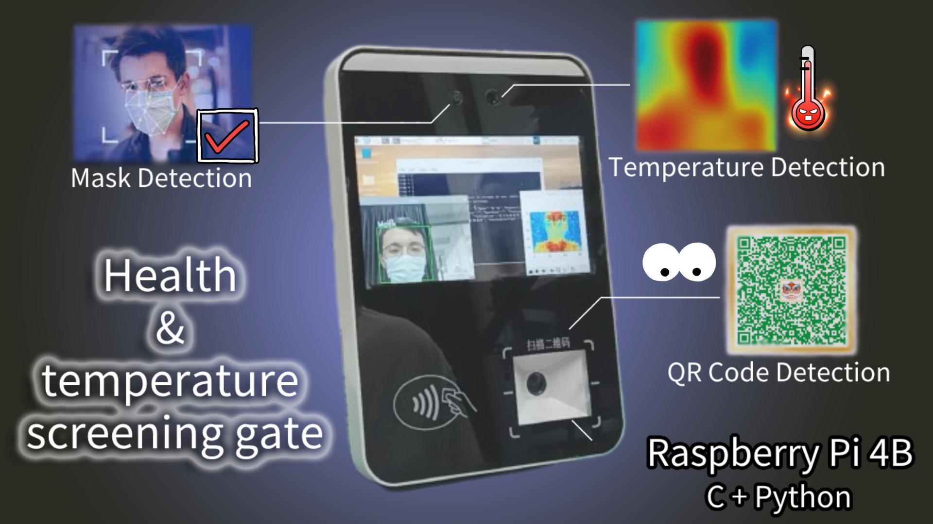 DIY Mask/QR Code Recognition Smart Access Device w Raspberry Pi
