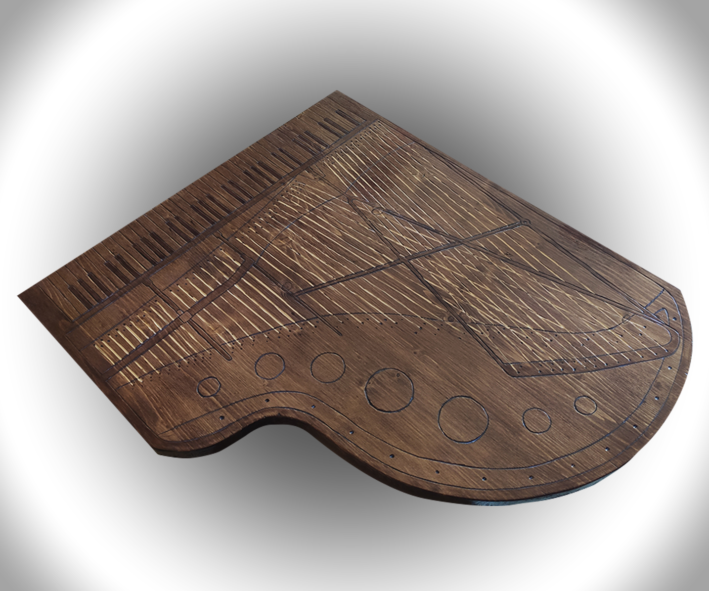 Carved Grand Piano Foldable Shelf