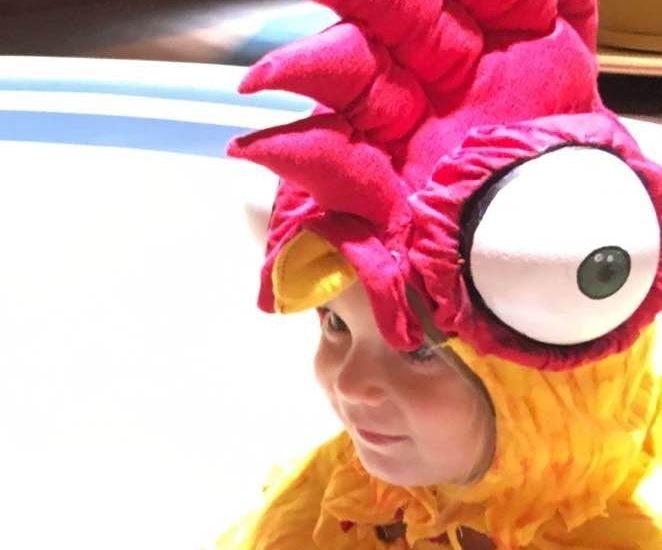 Hei Hei Rooster in a Hen House