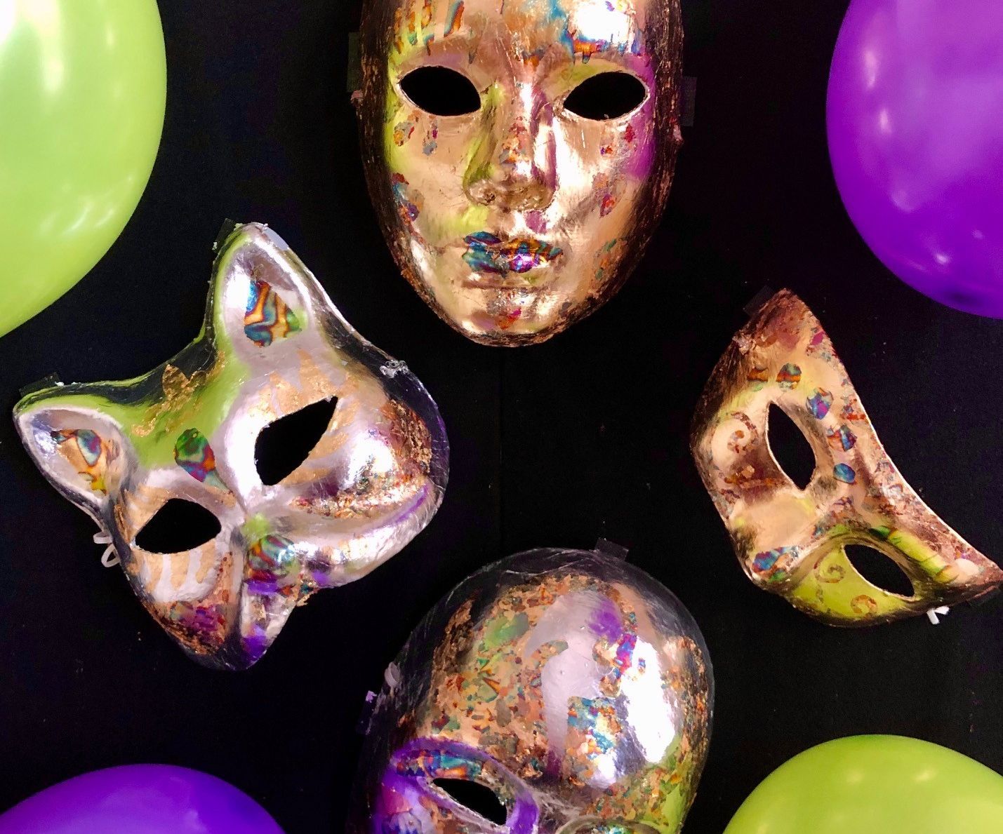 Mardi Gras Gilded Masks