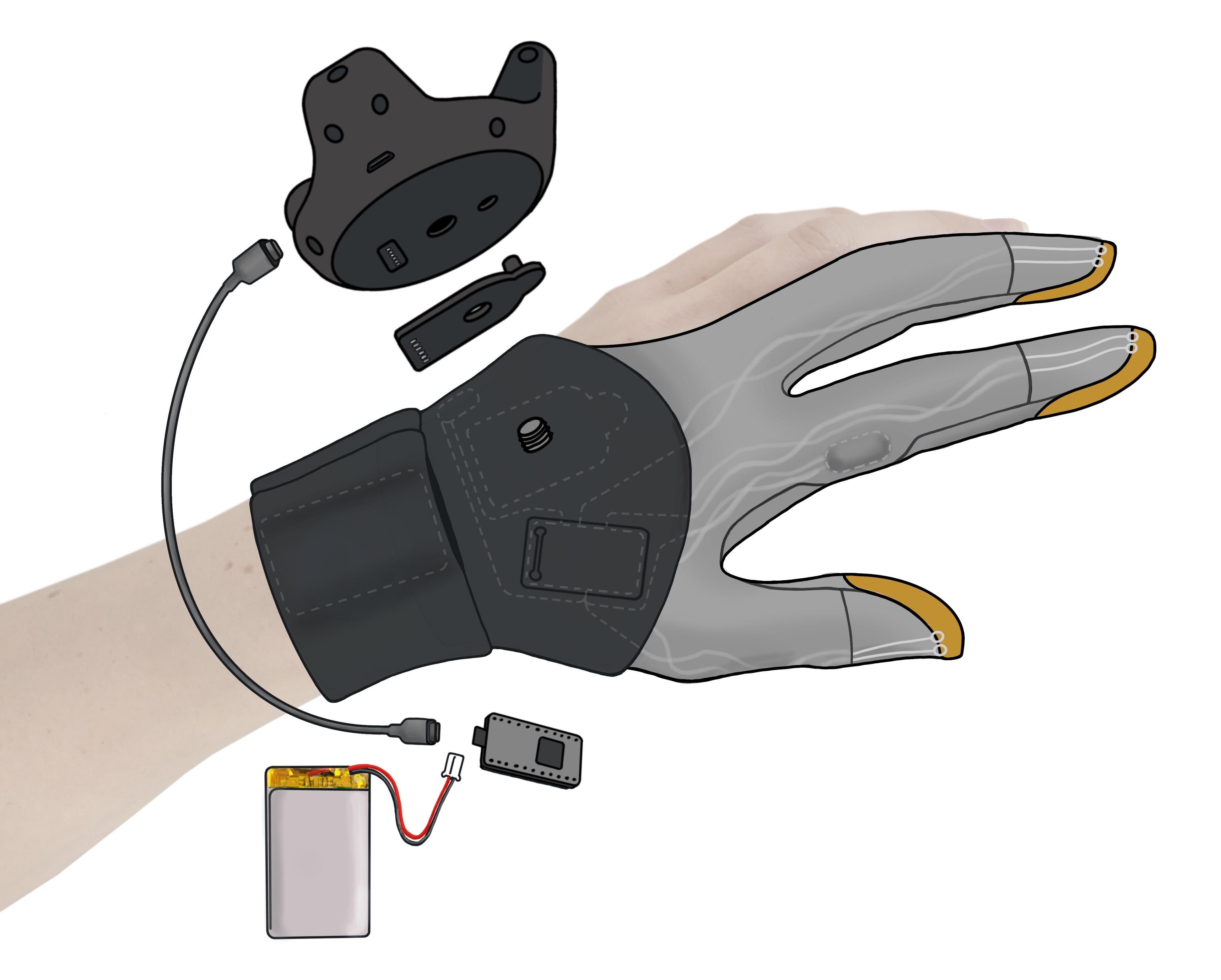 ‘HYBRID’ VR Data Gloves for Meta Quest + Vive Puck