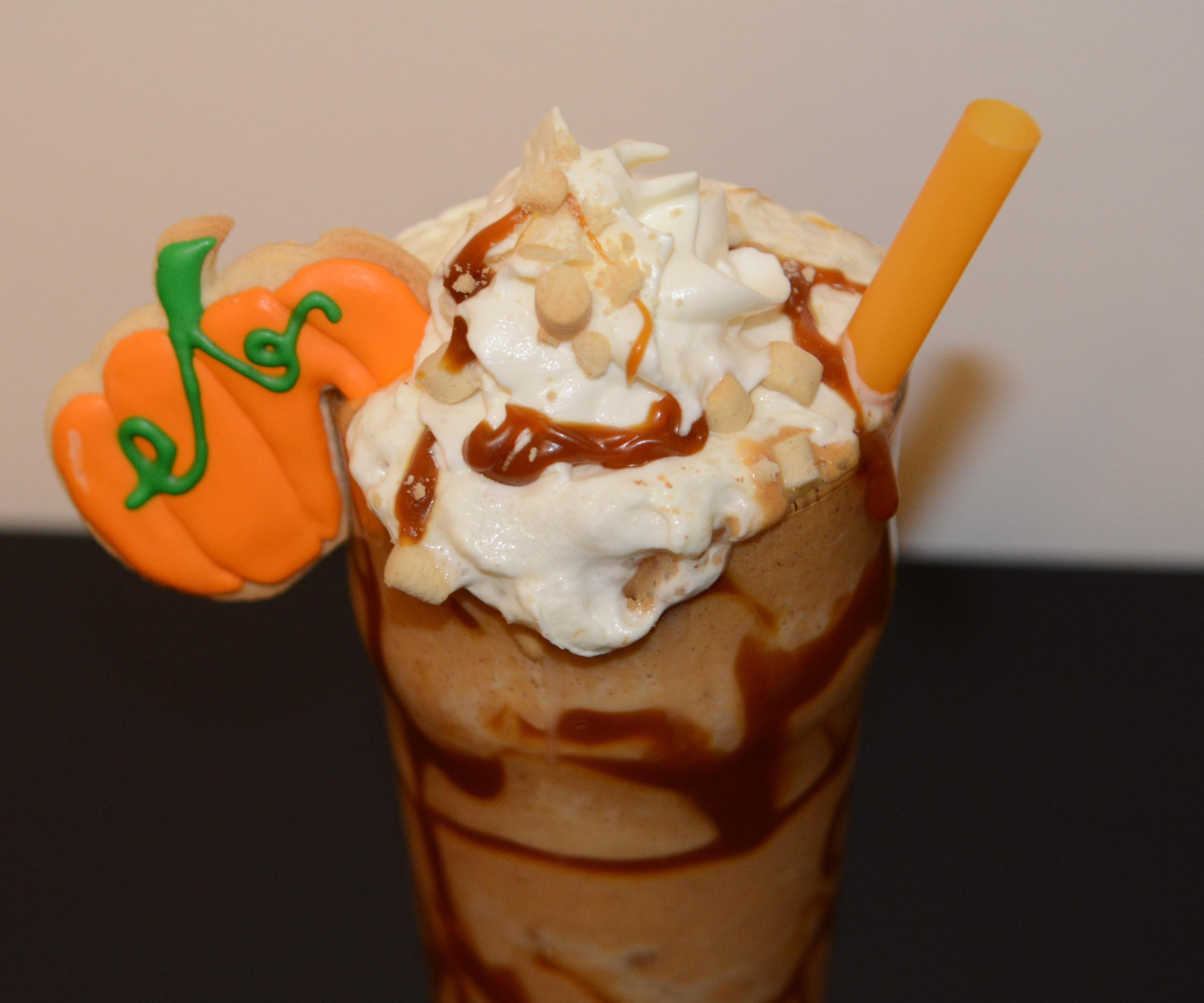 Pumpkin Milkshake With Boba Inspired Mini Cookie Balls 