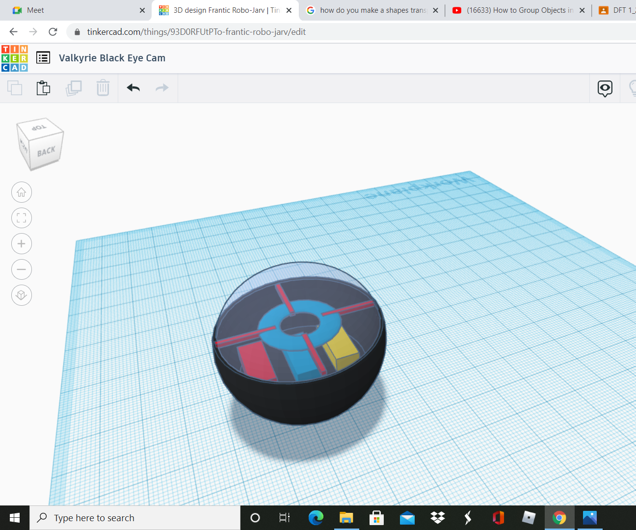 TinkerCad Black Eye Camera