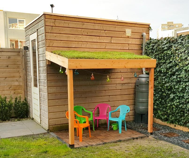 Simple Green Roof Play House Extension