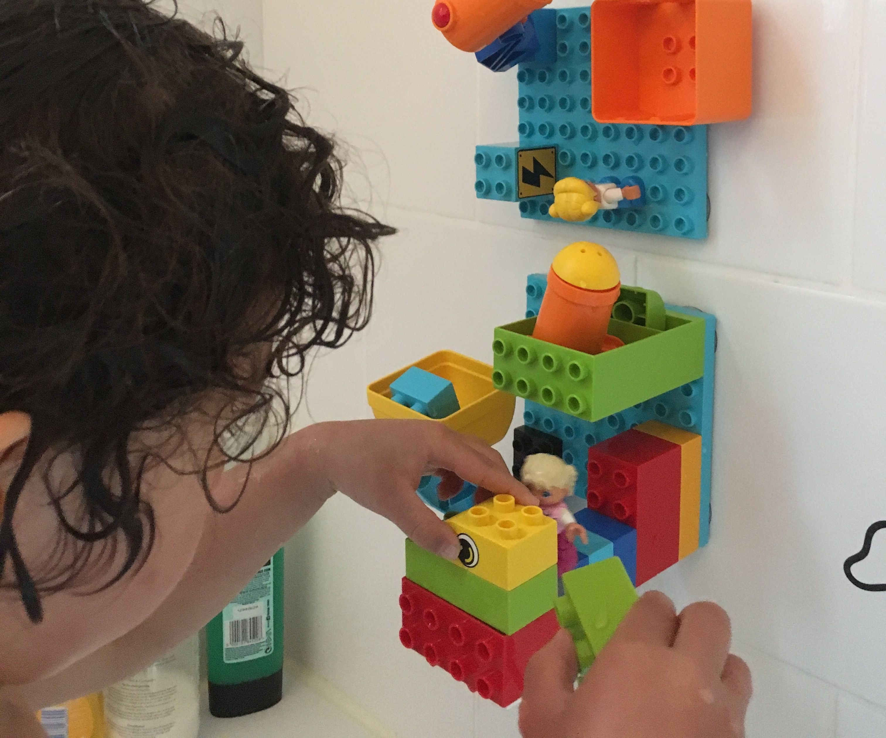 Make Bath-Times More Fun! - Building Bricks on Your Bathroom Tiles