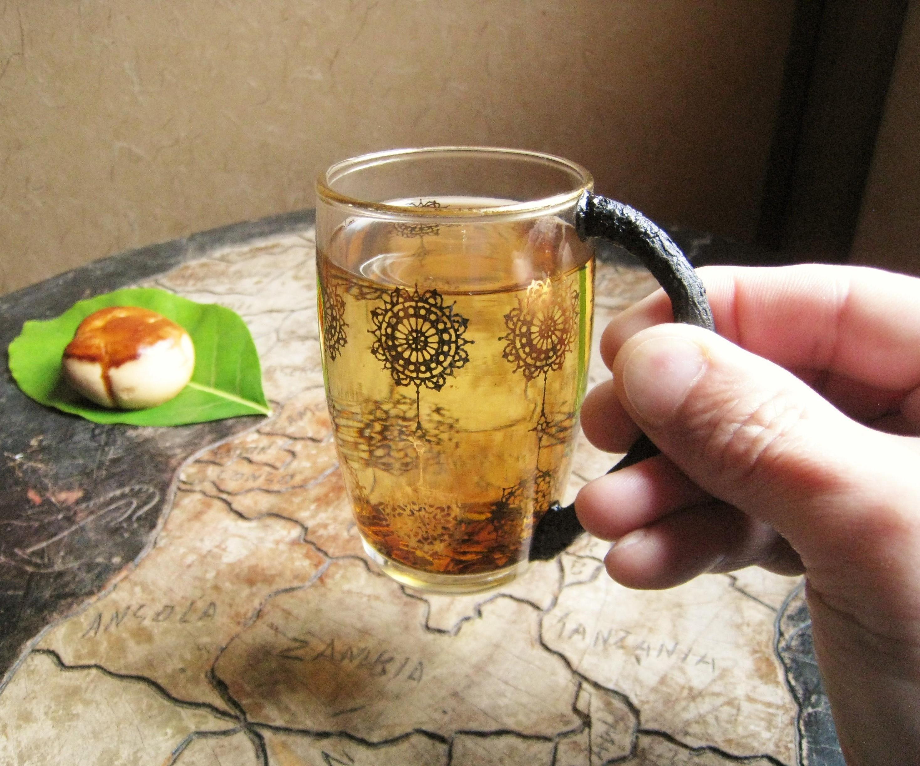Glass Cup With Twig Handle 