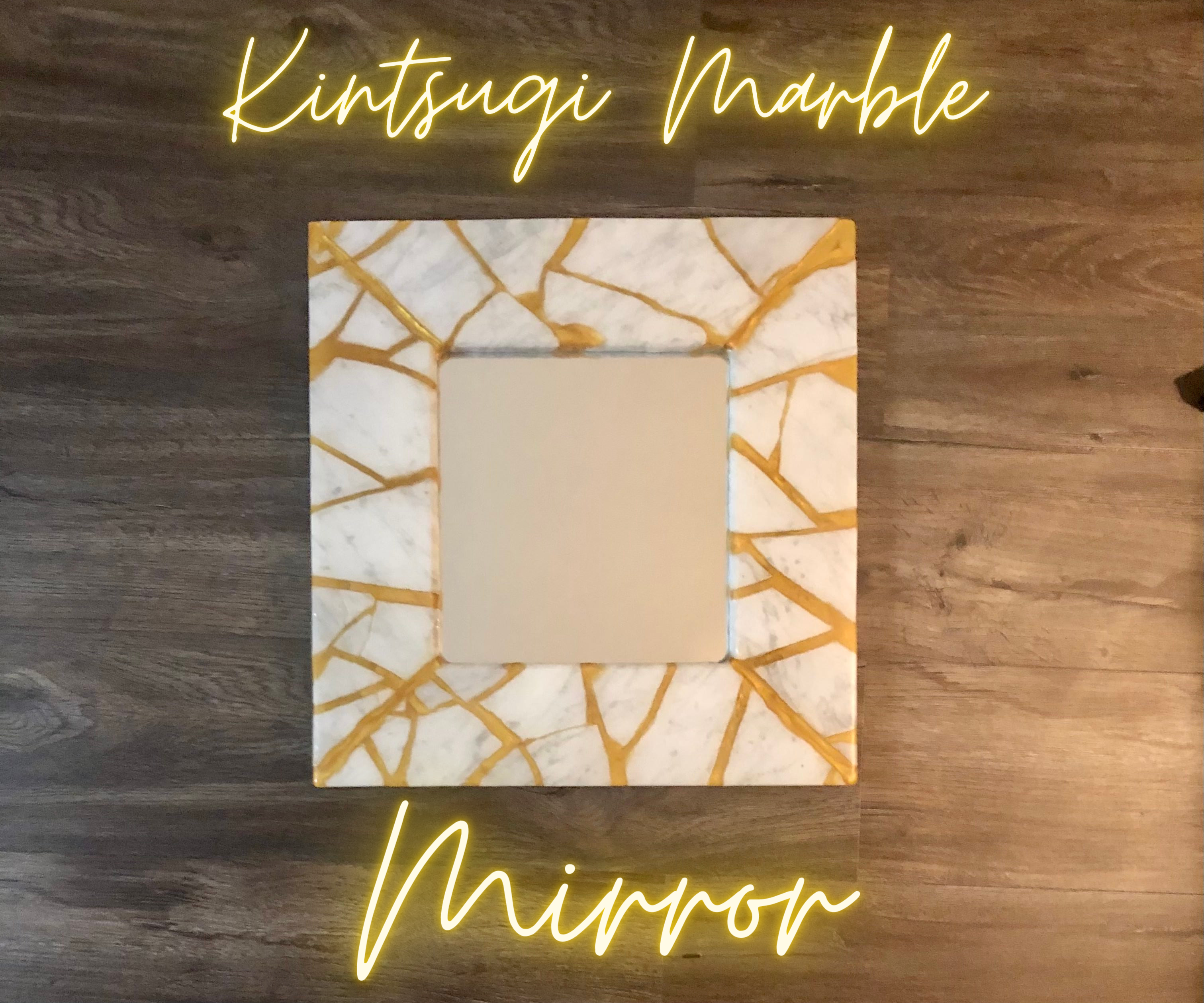 Kintsugi Marble X Resin Mirror