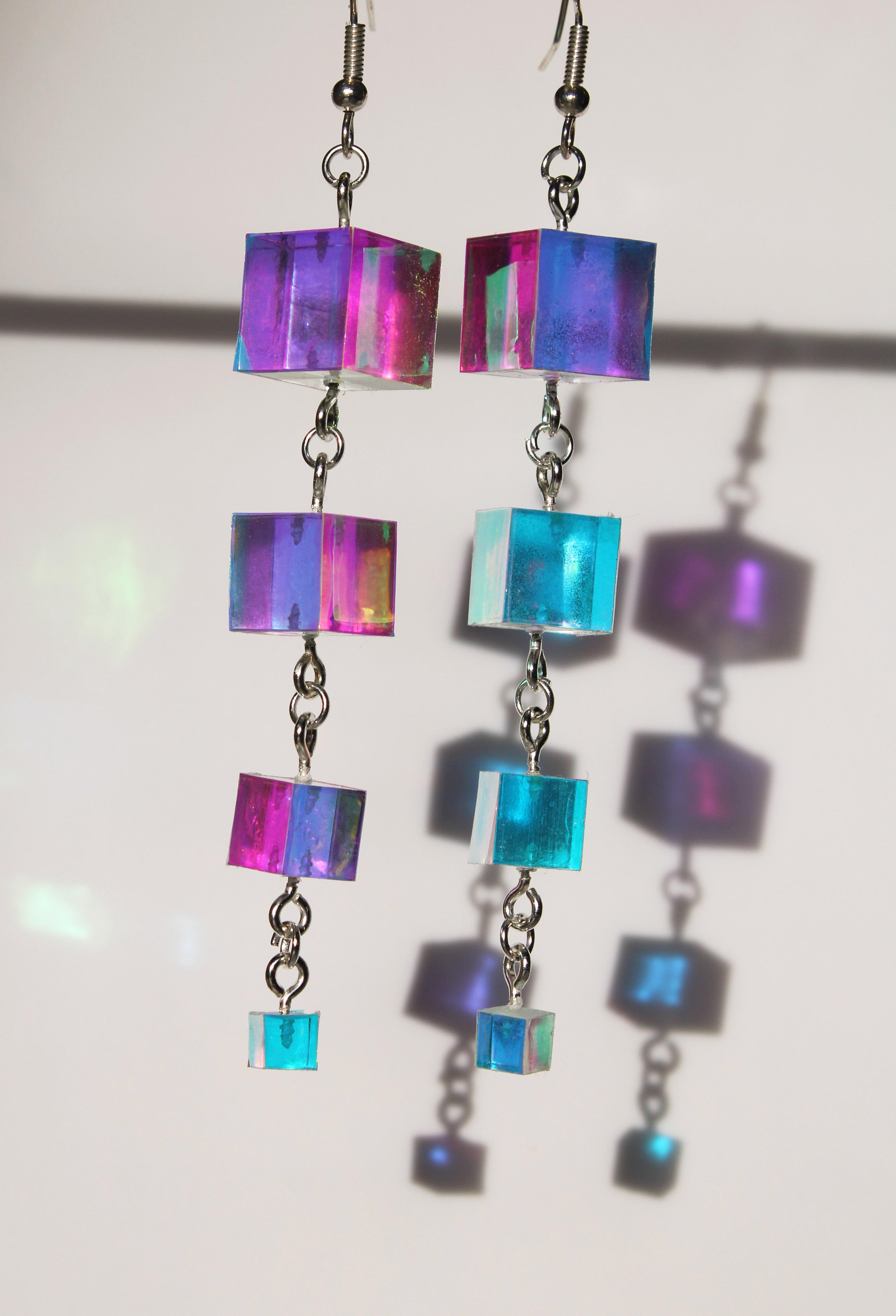 Dichroic Resin Earrings