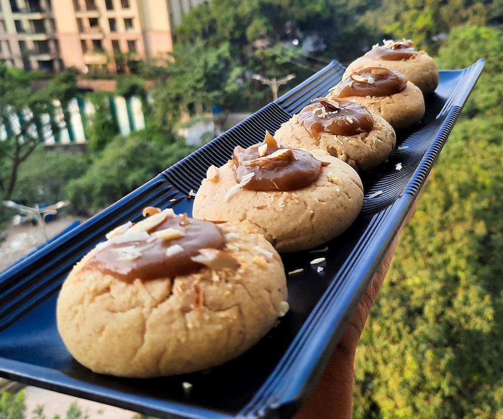 Coconut Almond Caramel Cookies