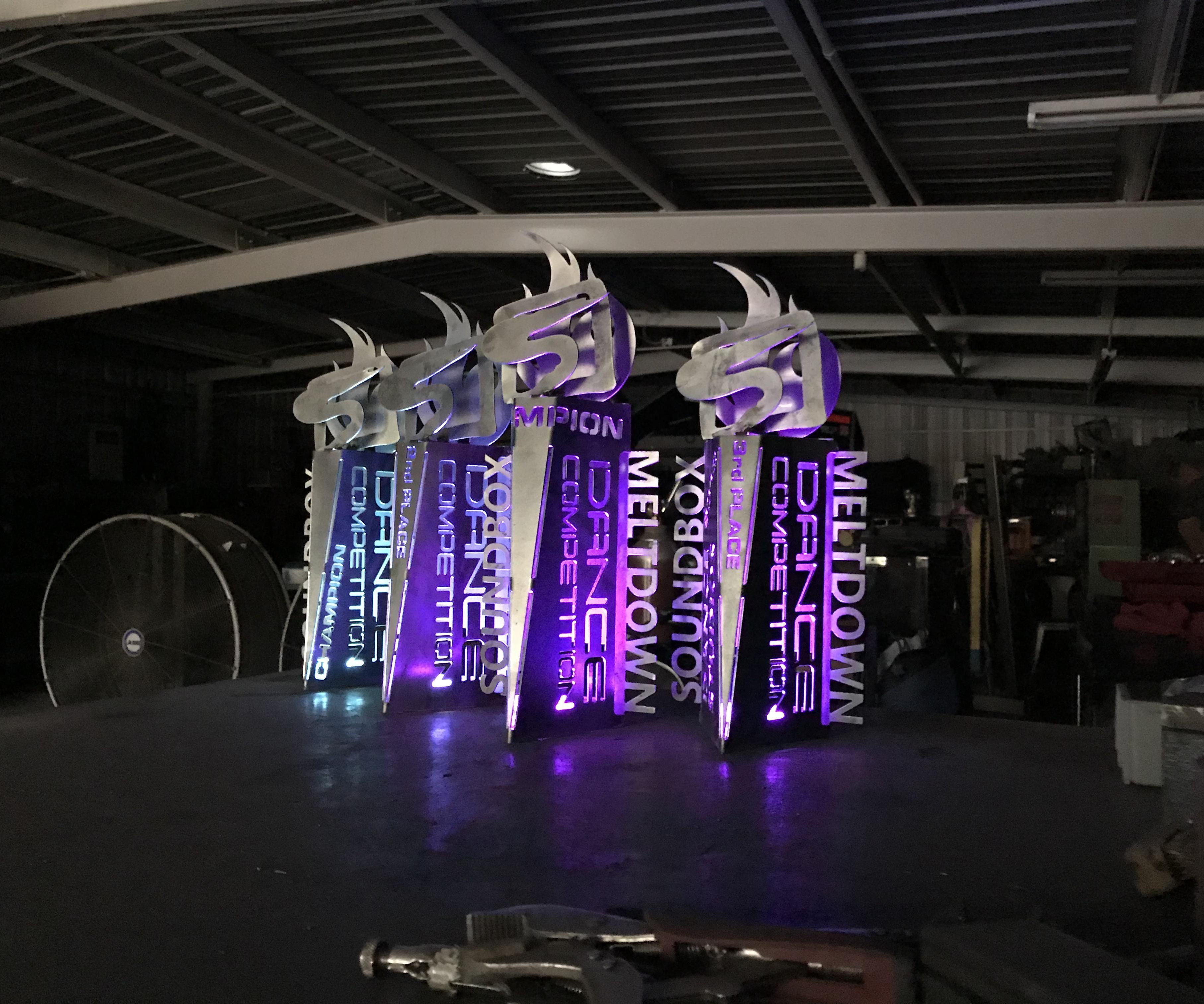Custom Built LED Color Changing Trophies